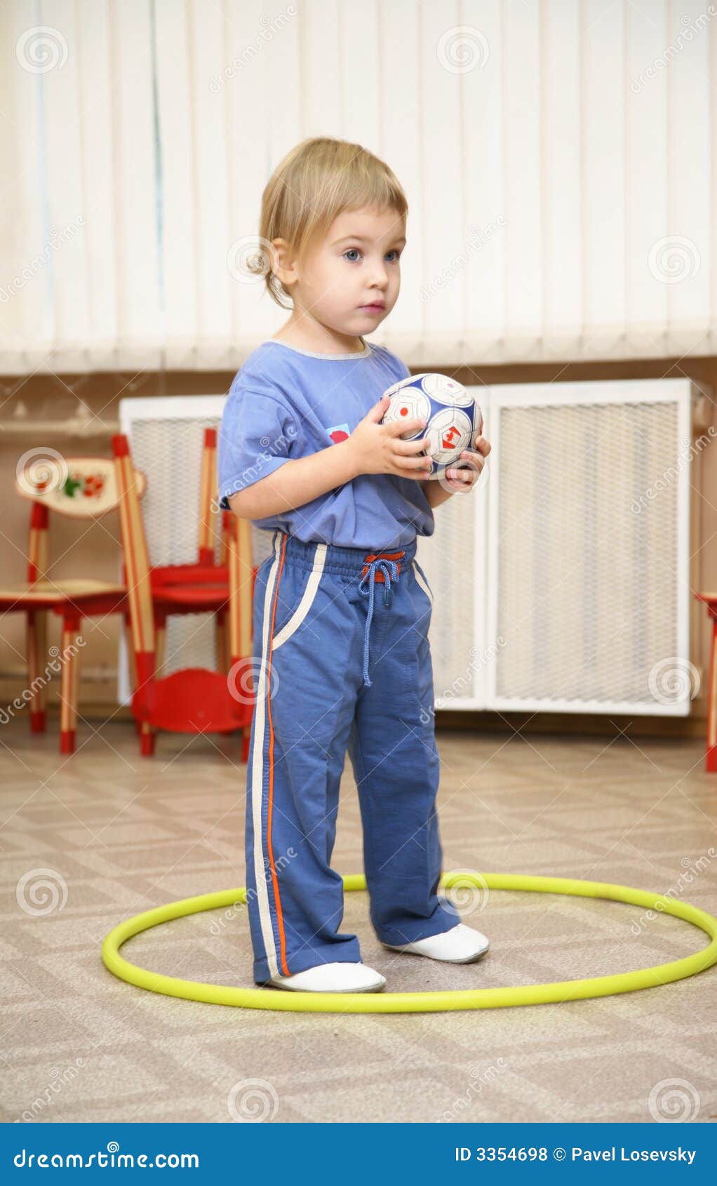 Baby with ball stock photo. Image of white, yellow, little 3354698
