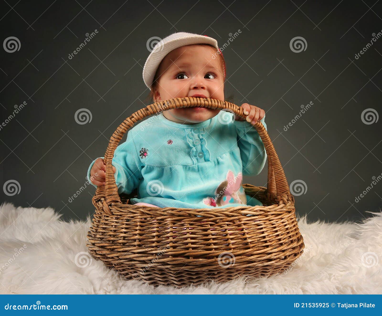 Baby in basket stock image. Image of newborn, girl, beautiful 21535925
