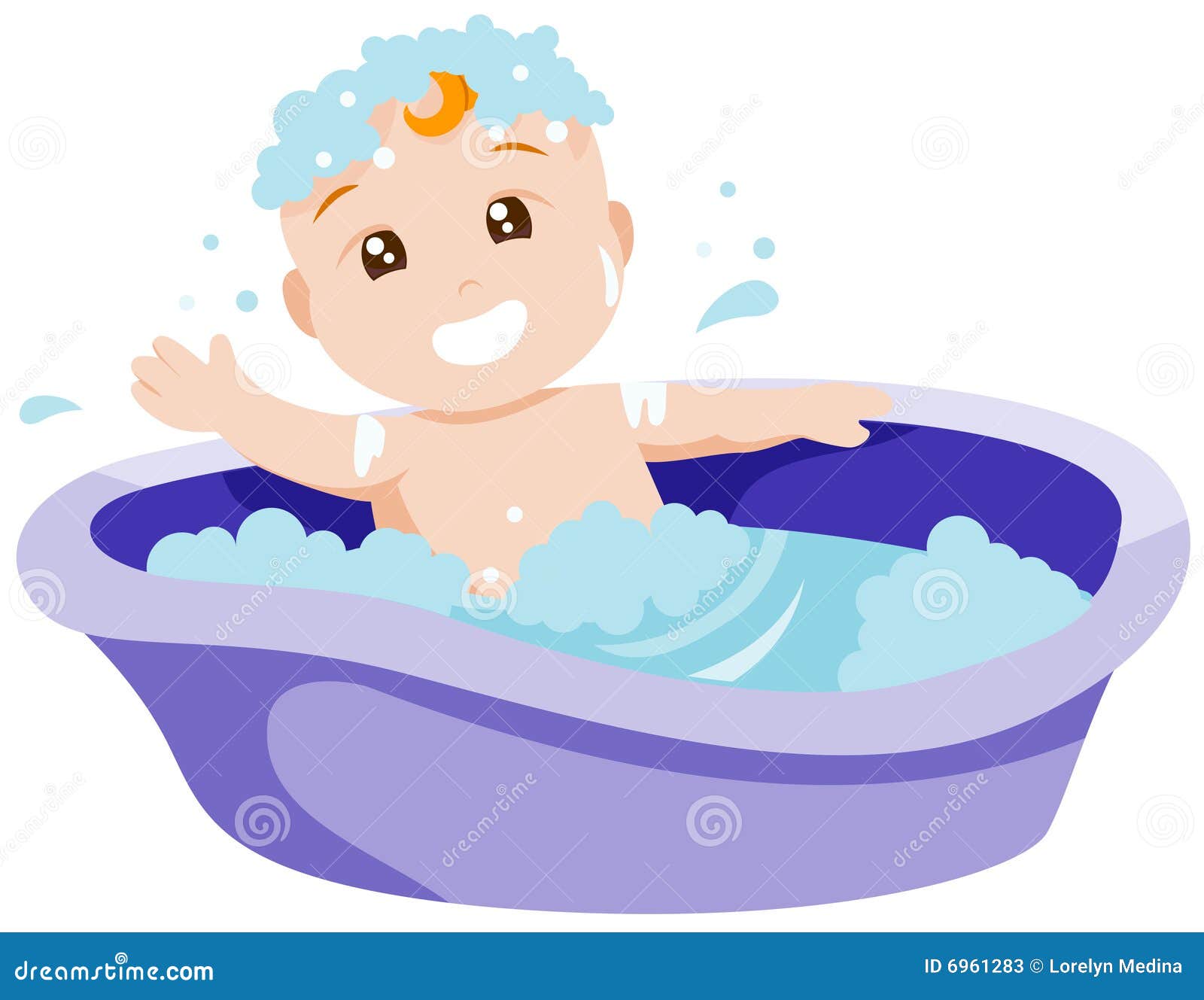 Baby Bath stock illustration. Illustration of baby, bathing 6961283
