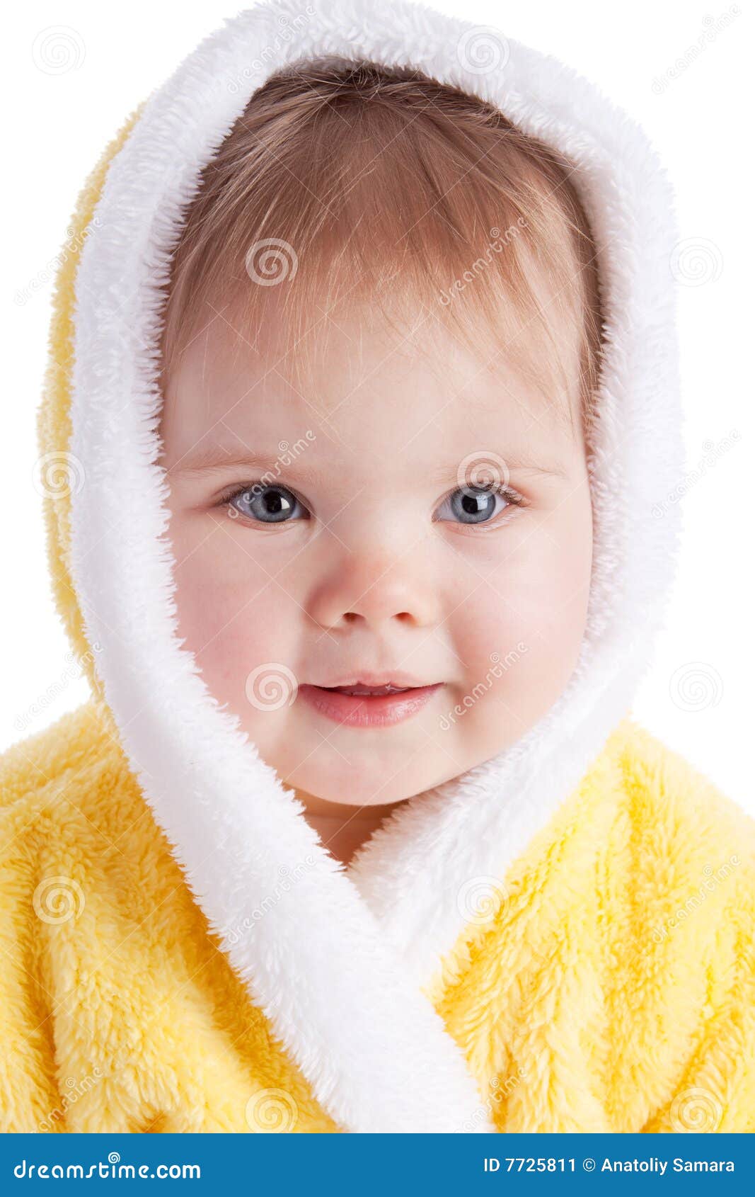Baby in bath gown stock image. Image of infant, body, innocence 7725811