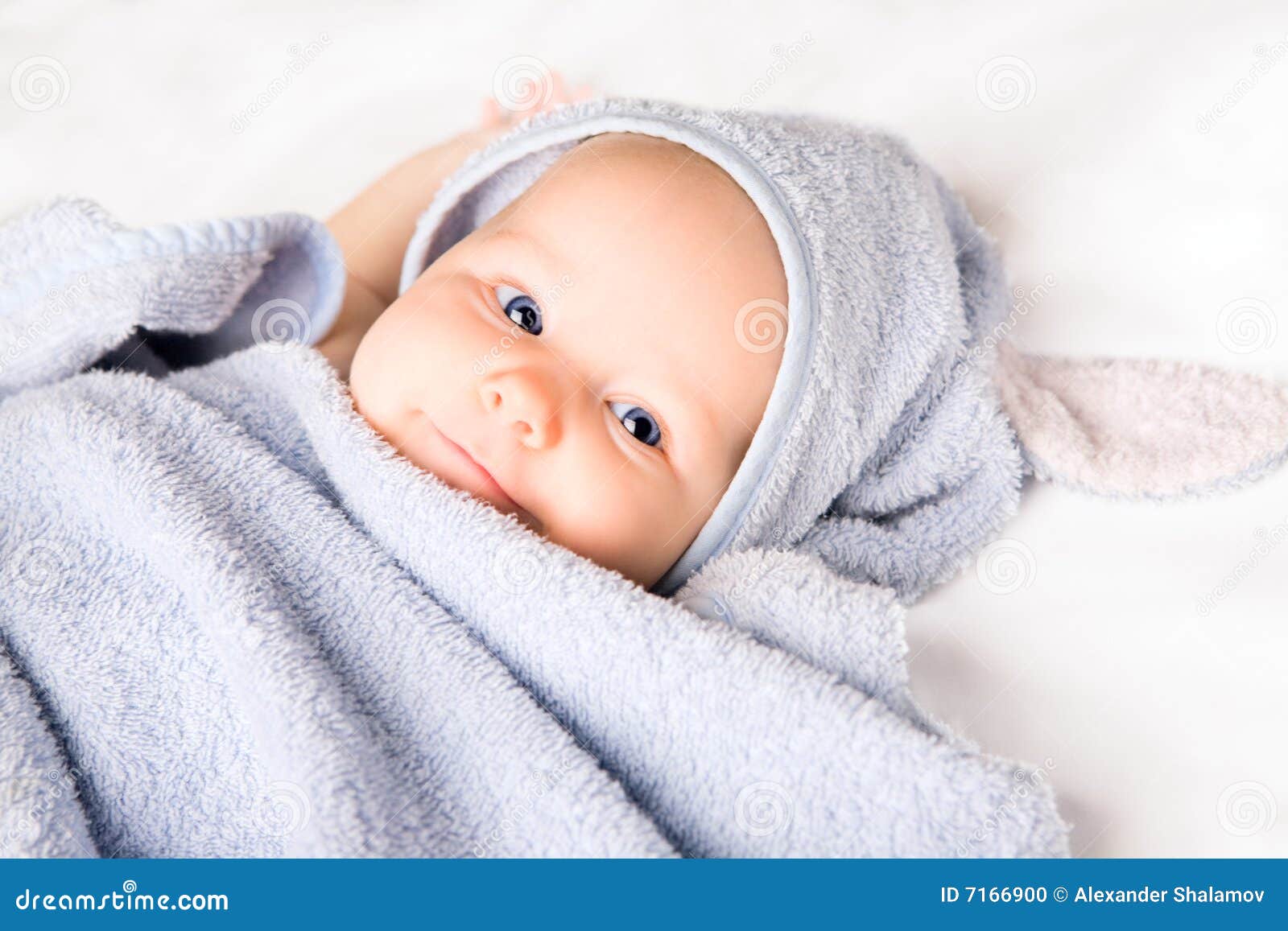 Baby in bath towel stock photo. Image of girl, childhood 7166900