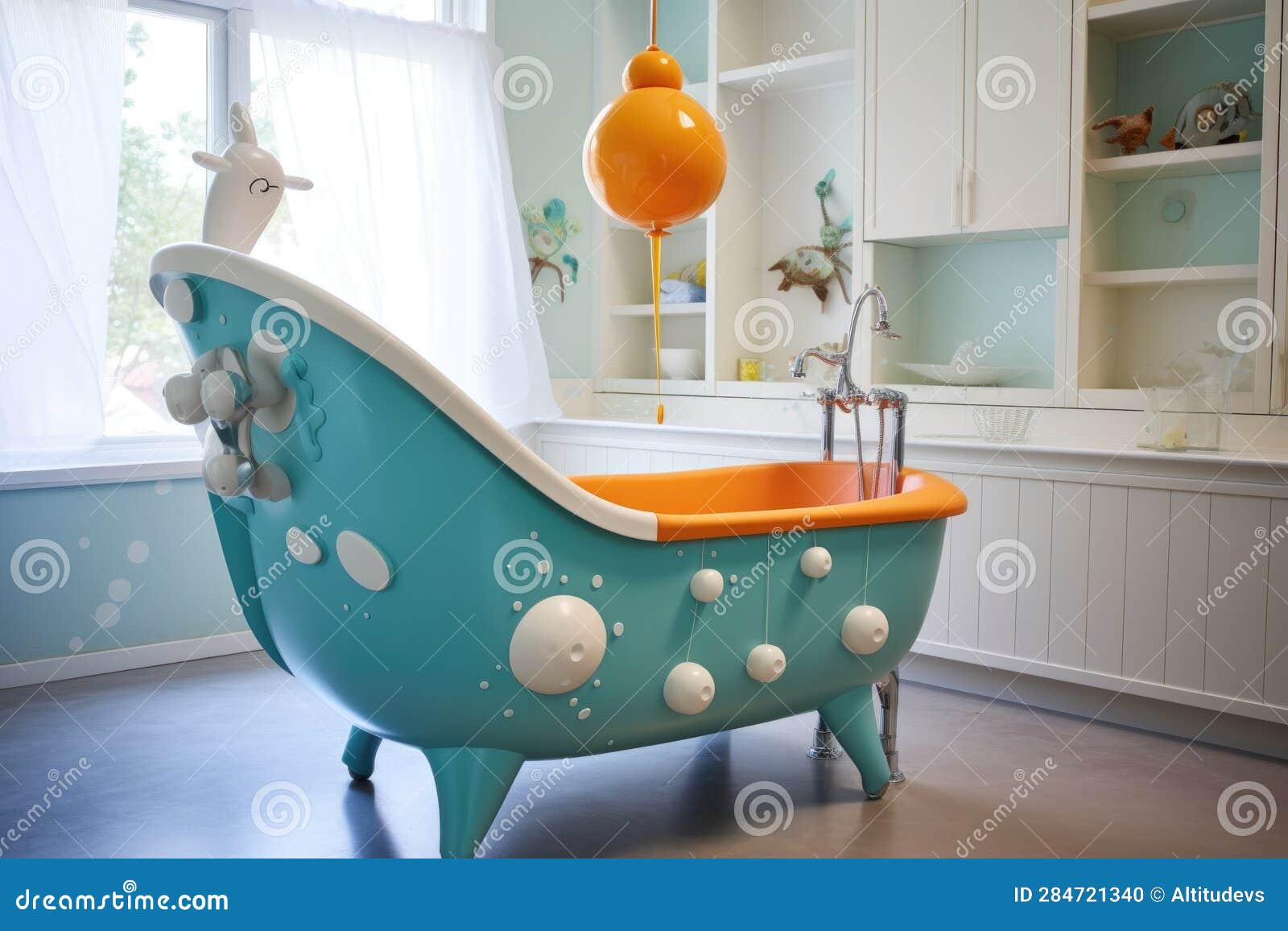 Baby Bathtub with Water Splashes and Funnels Stock Illustration Illustration of generative