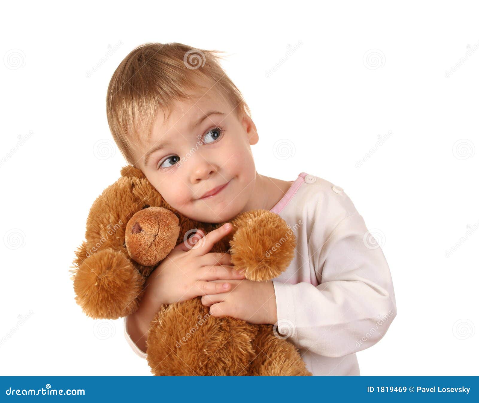 Baby with bear stock image. Image of child, eyes, small - 1819469