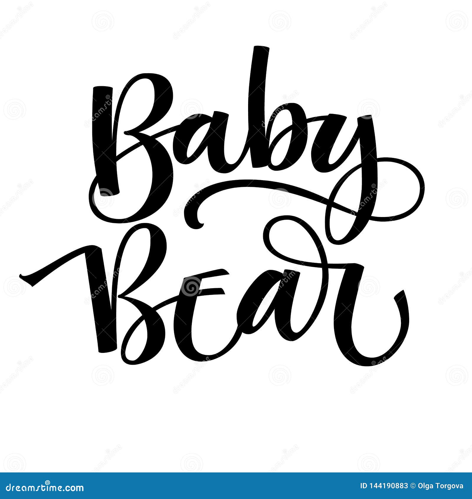 Download Baby Bear - Bear Family Vector Simple Calligraphy Stock ...