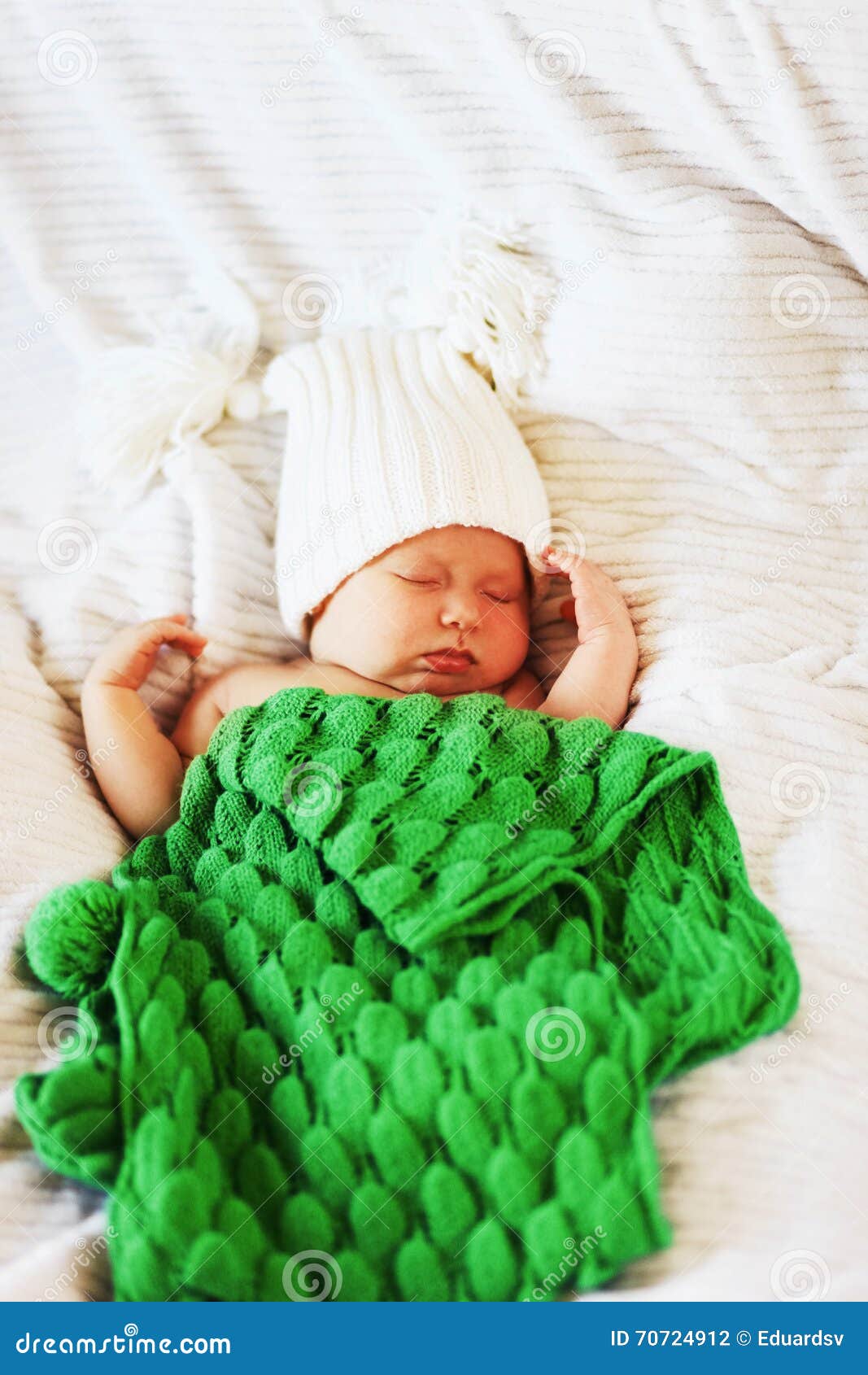 Baby in bed. stock photo. Image of innocence, sleeping 70724912