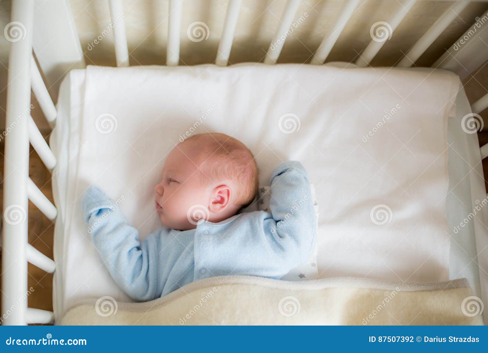 Baby in bed sleep stock photo. Image of blanket, newborn 87507392