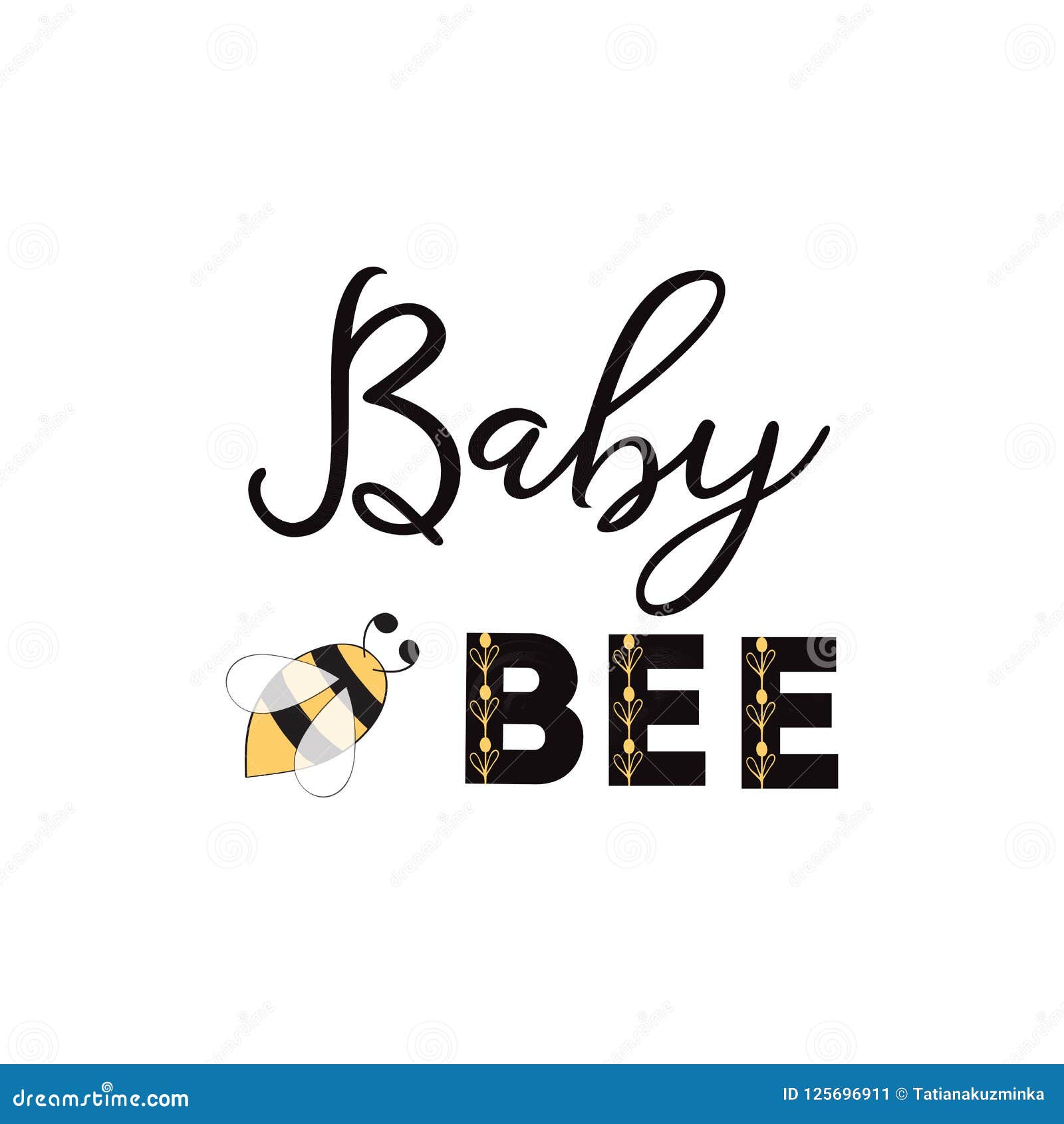 Baby Bee Text Bee On White Background Cute Banner Design For Baby Baby Bee Text Bee On White Background Cute Banner Design For Baby