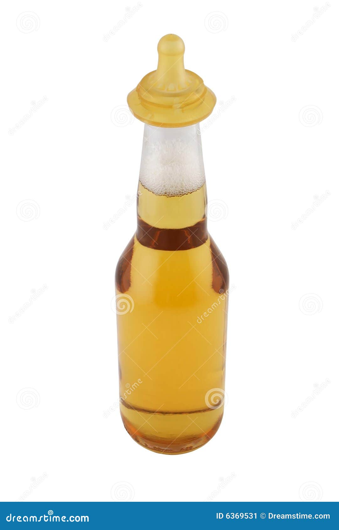 beer bottle with baby nipple