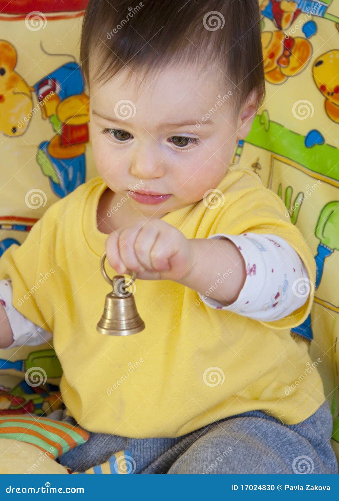 Baby With Bell Stock Photo Image 17024830