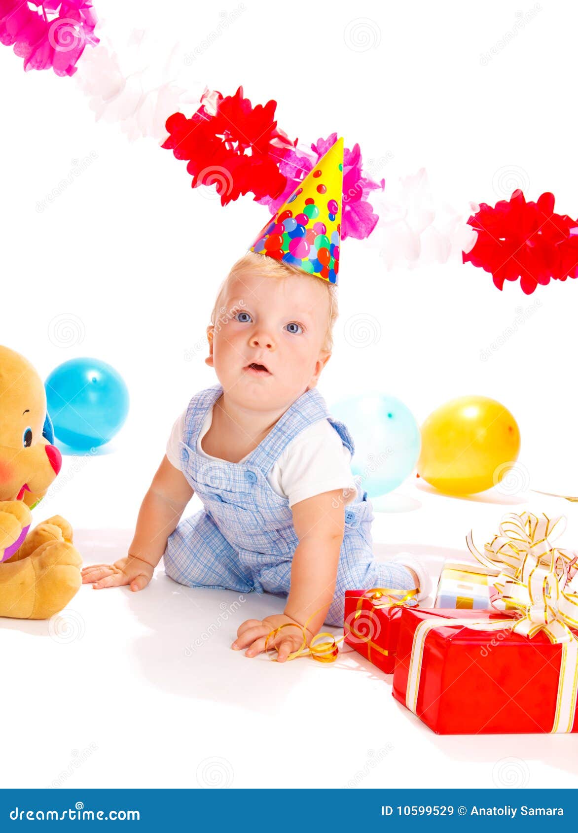 Baby at the birthday party stock image. Image of lovely - 10599529