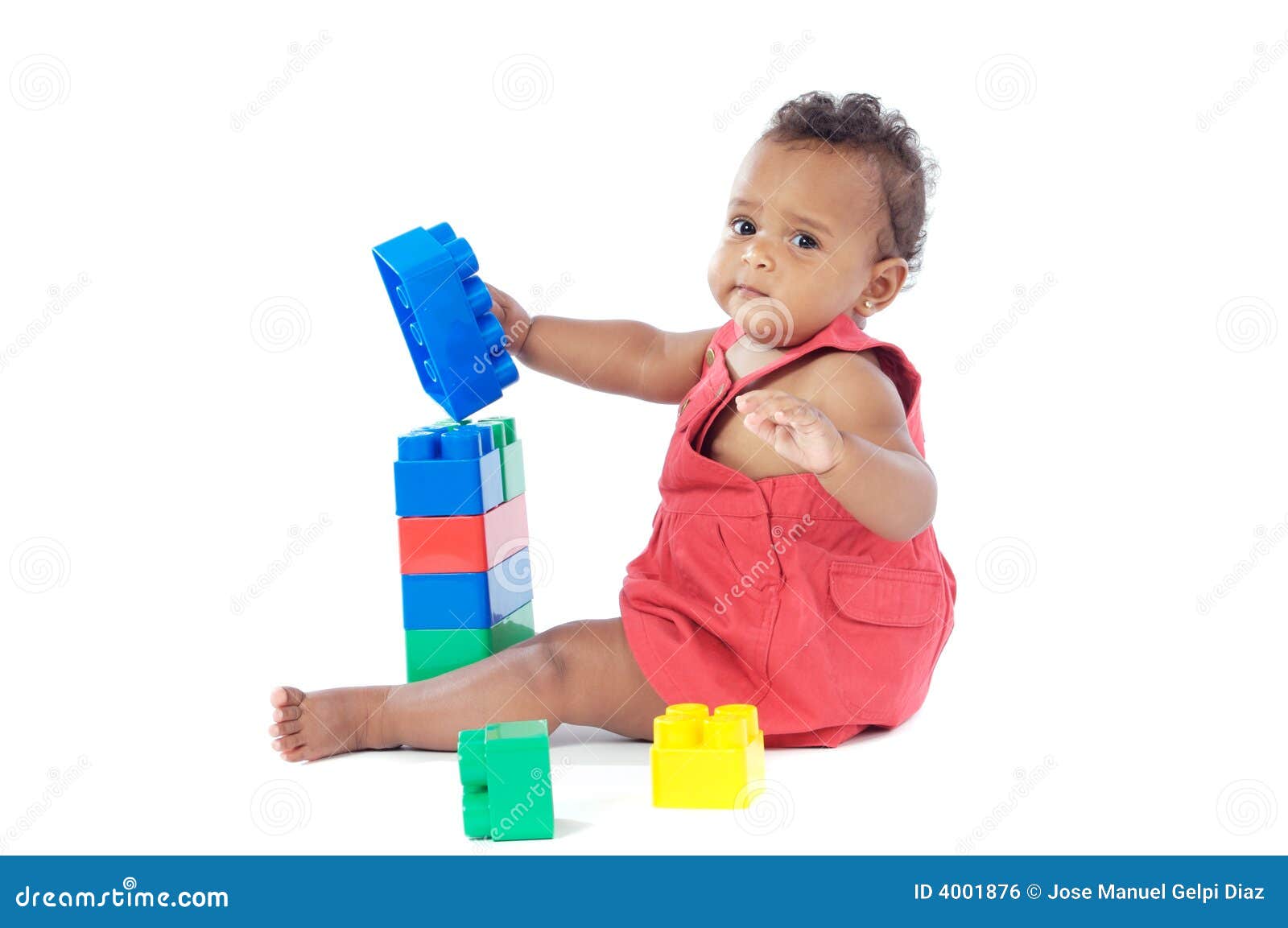 Baby with blocks stock photo. Image of blocks, build, girl - 4001876