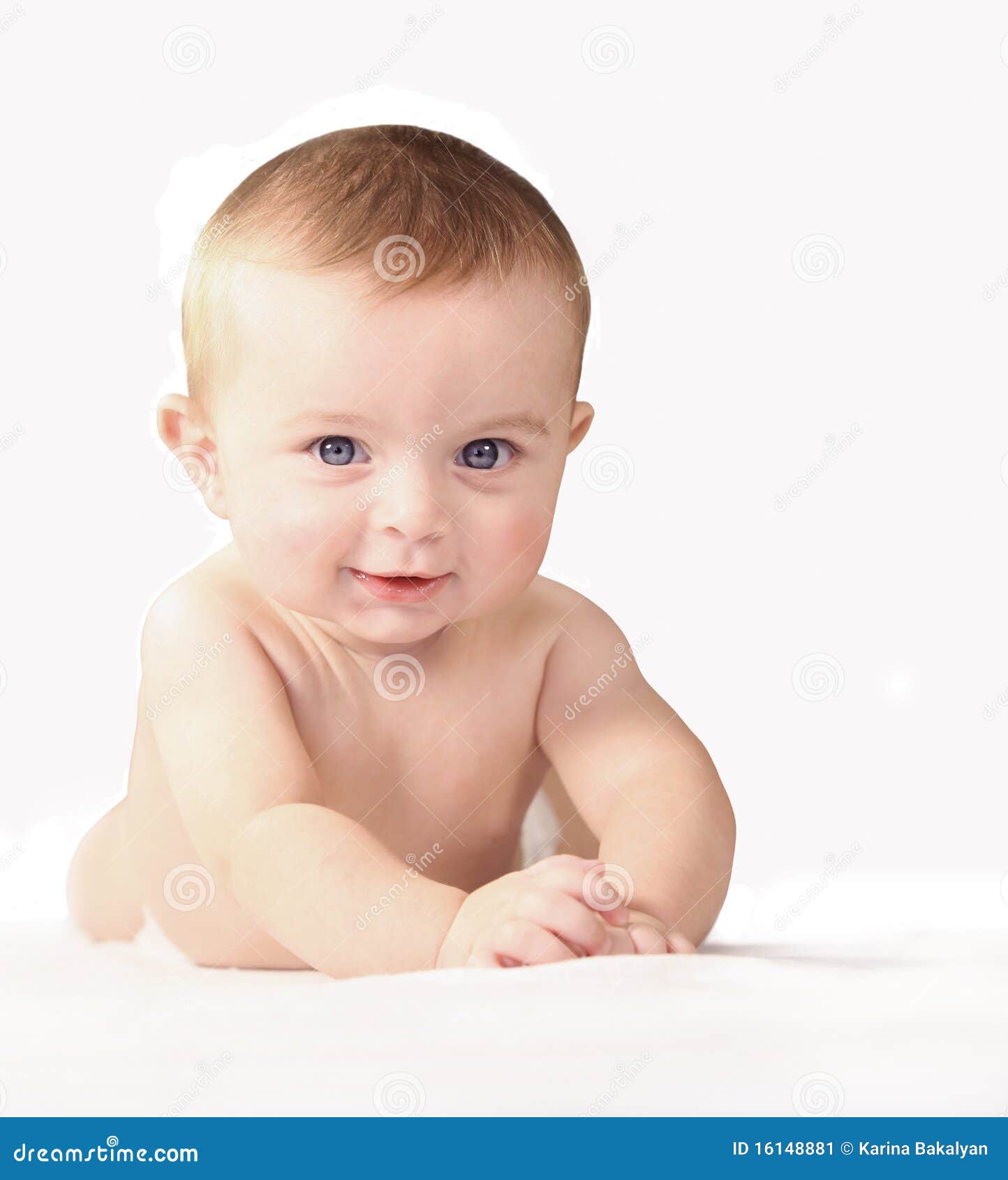 Baby Blue Eyes on White Background Stock Image - Image of happyness ...