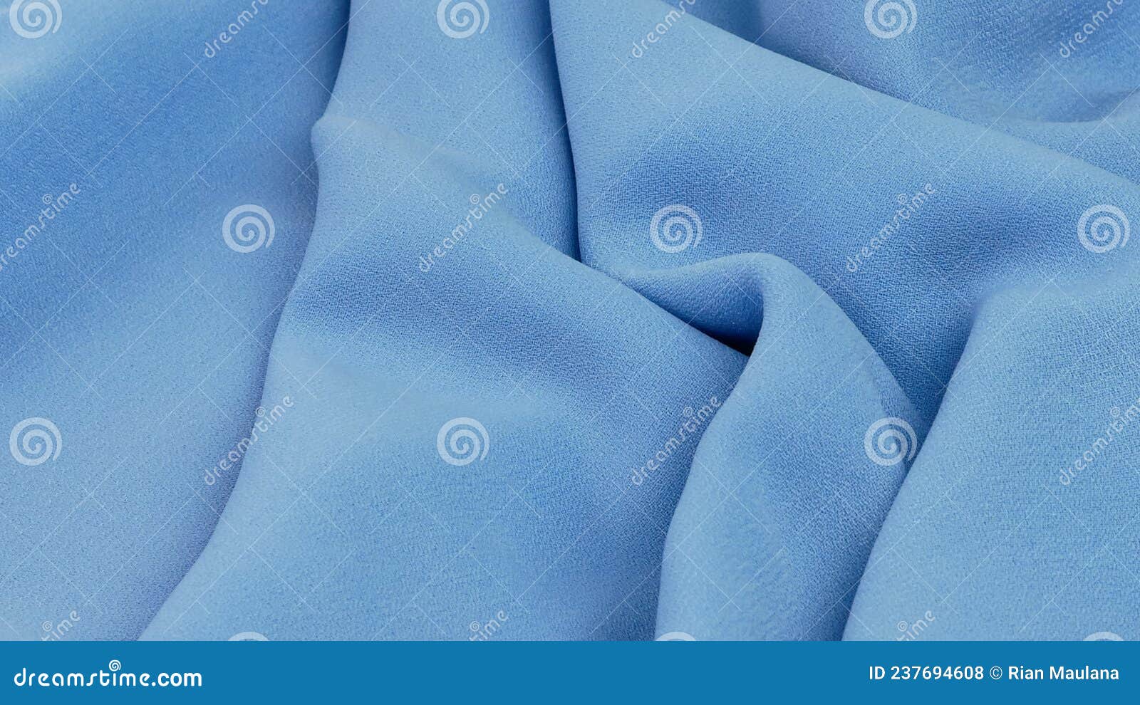 Baby Blue Fabric Texture, Wrinkled Fabric As a Background Stock Photo