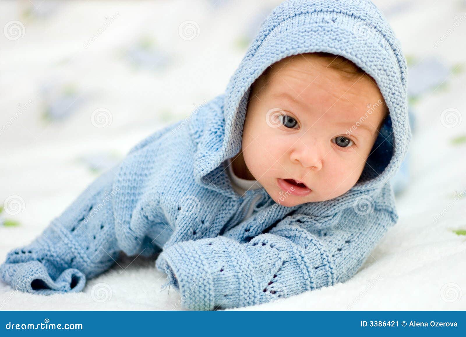 Baby in blue jacket stock image. Image of jacket, caucasian 3386421