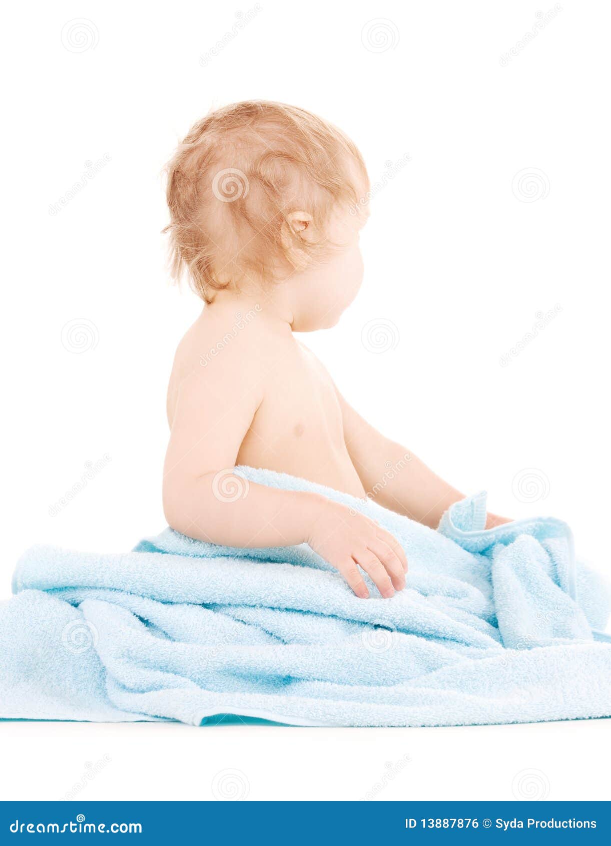 Baby with blue towel stock photo. Image of human, comfortable 13887876