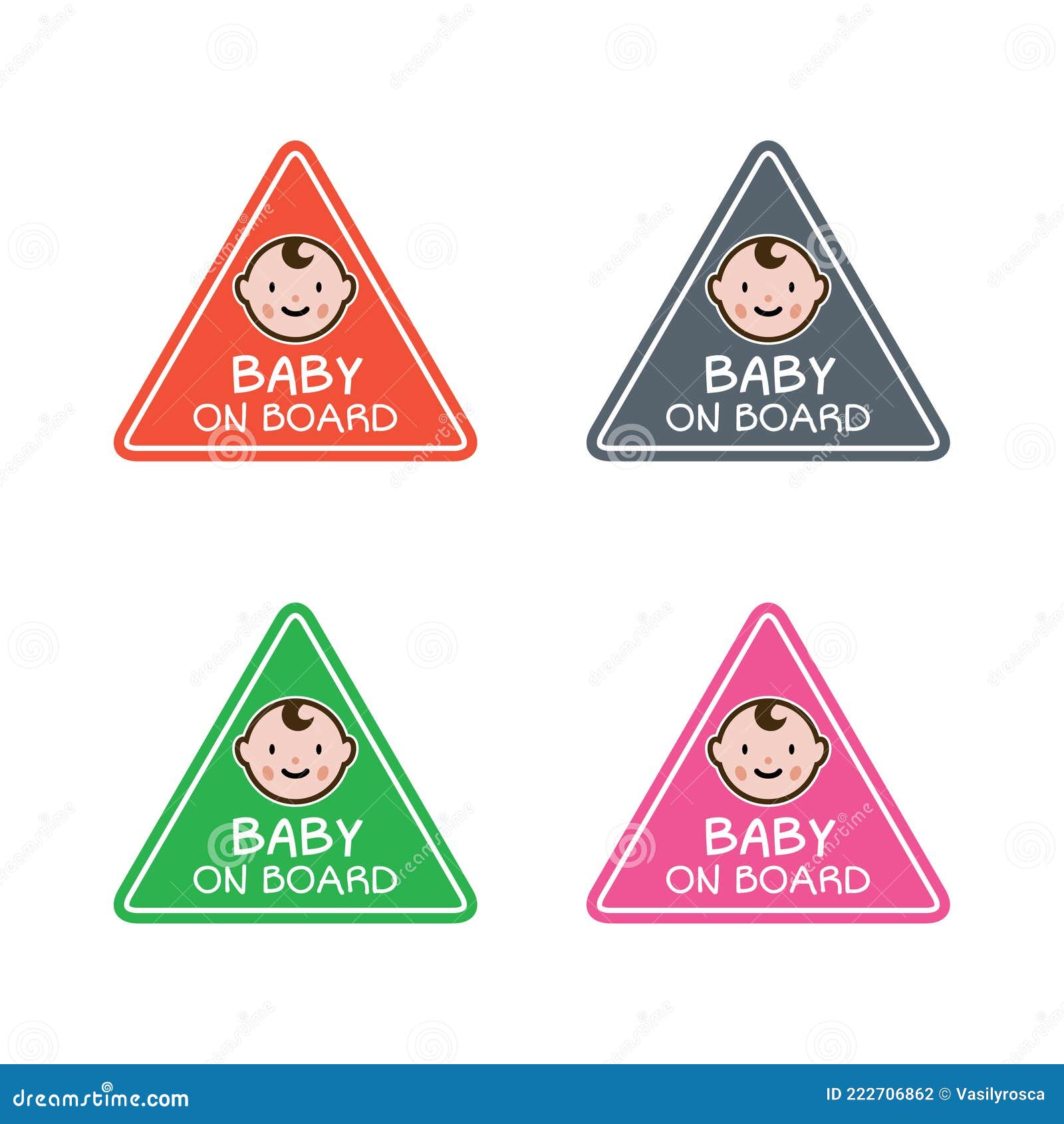 Baby On Board Sticker For Cars To Warn Other Drivers That Kids Are