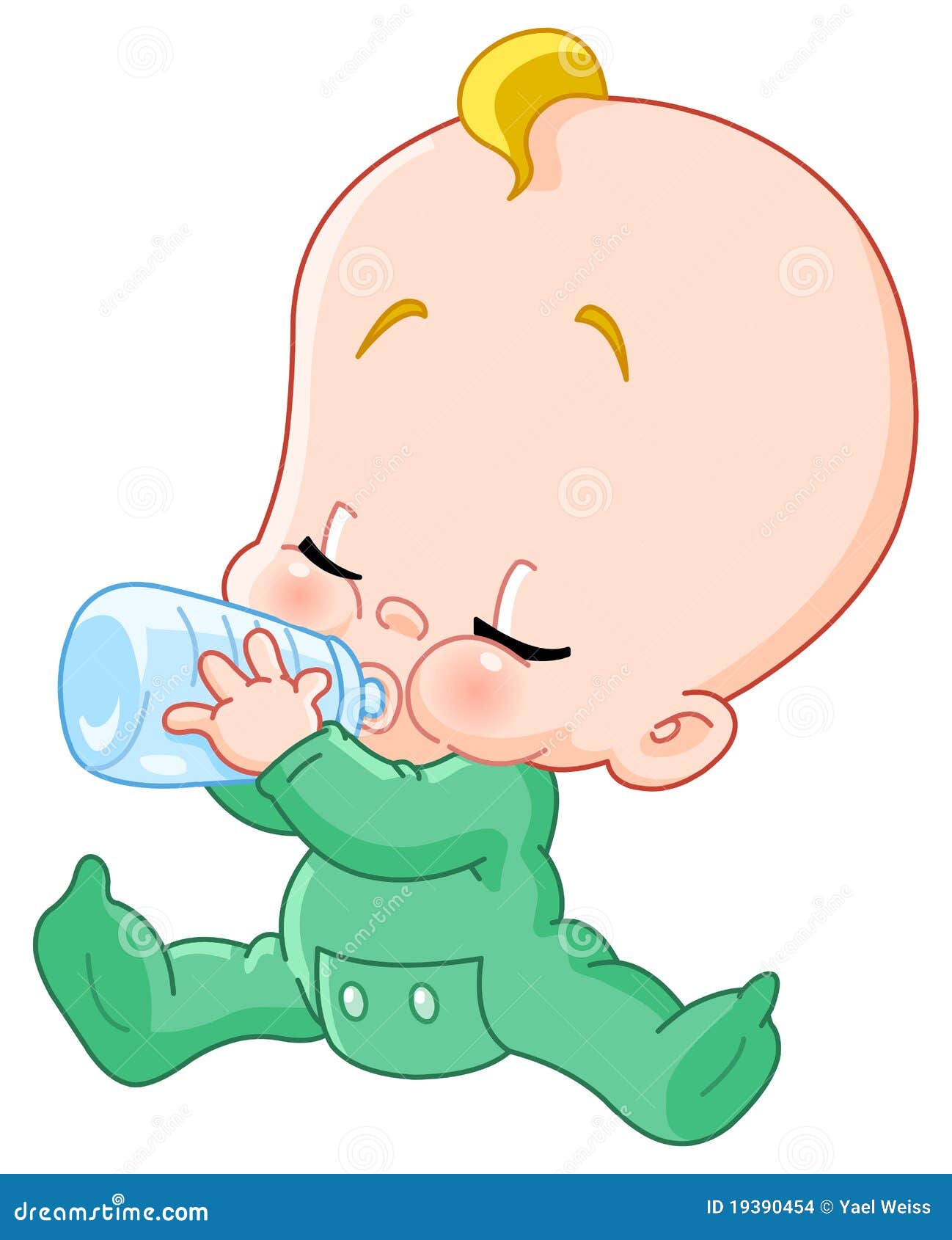 jas puberteit Jolly Baby with bottle stock vector. Illustration of feeding - 19390454