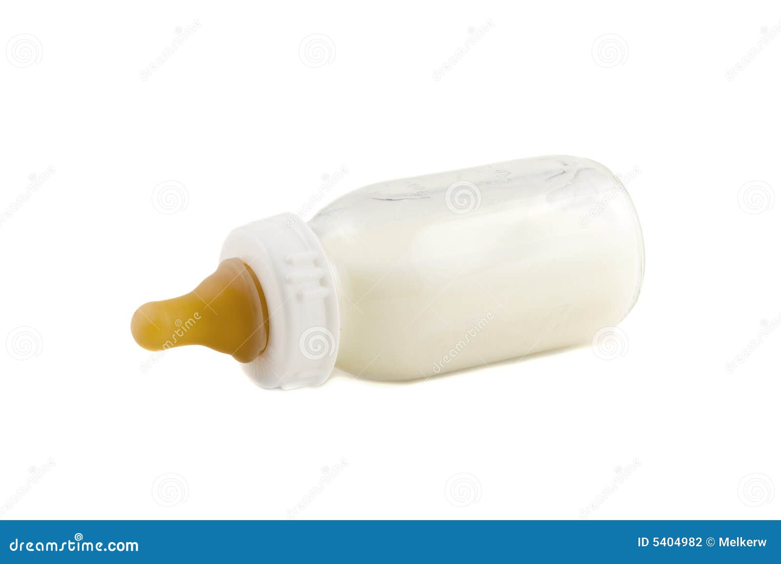 Isolated baby bottle with milk on white background