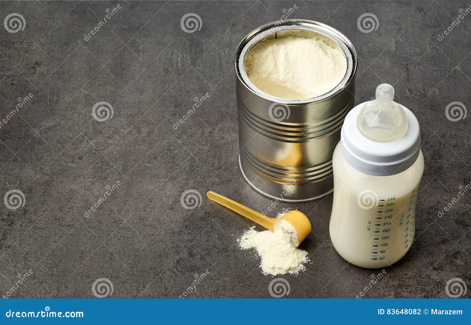 Baby Bottle and Milk Powder Stock Photo Image of metal, dairy 83648082