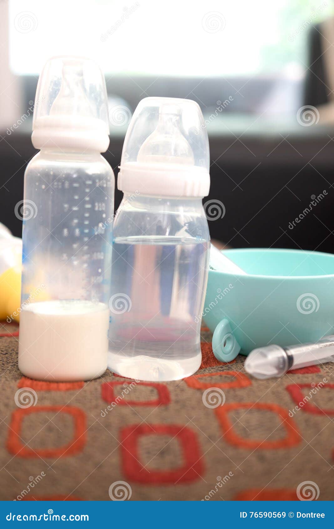 Baby Bottle with Milk and Water Stock Image Image of baby, childhood