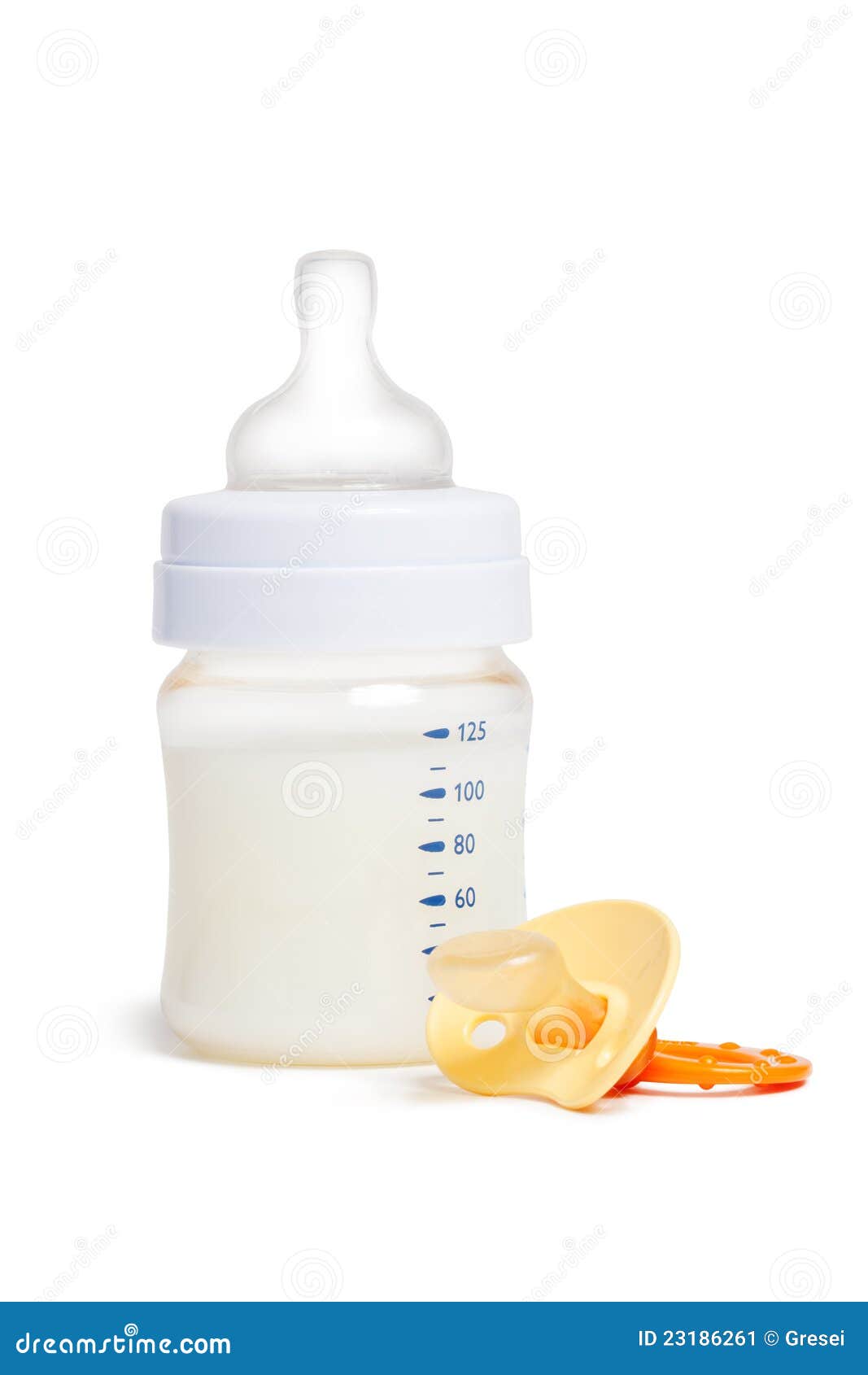 Baby bottle and pacifier stock image. Image of silicone 23186261