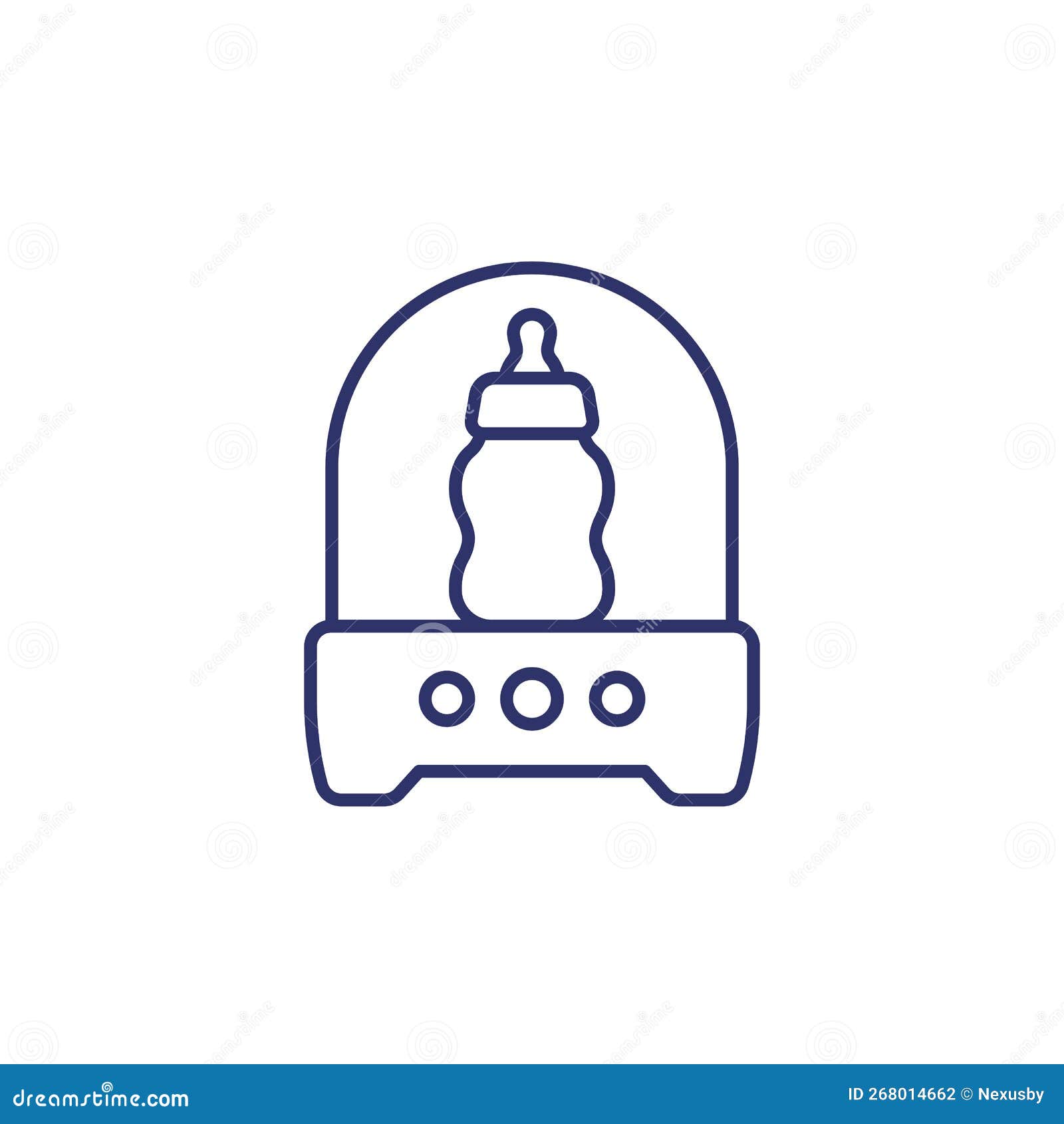 Baby Bottle Sterilizer Line Icon on White Stock Vector Illustration