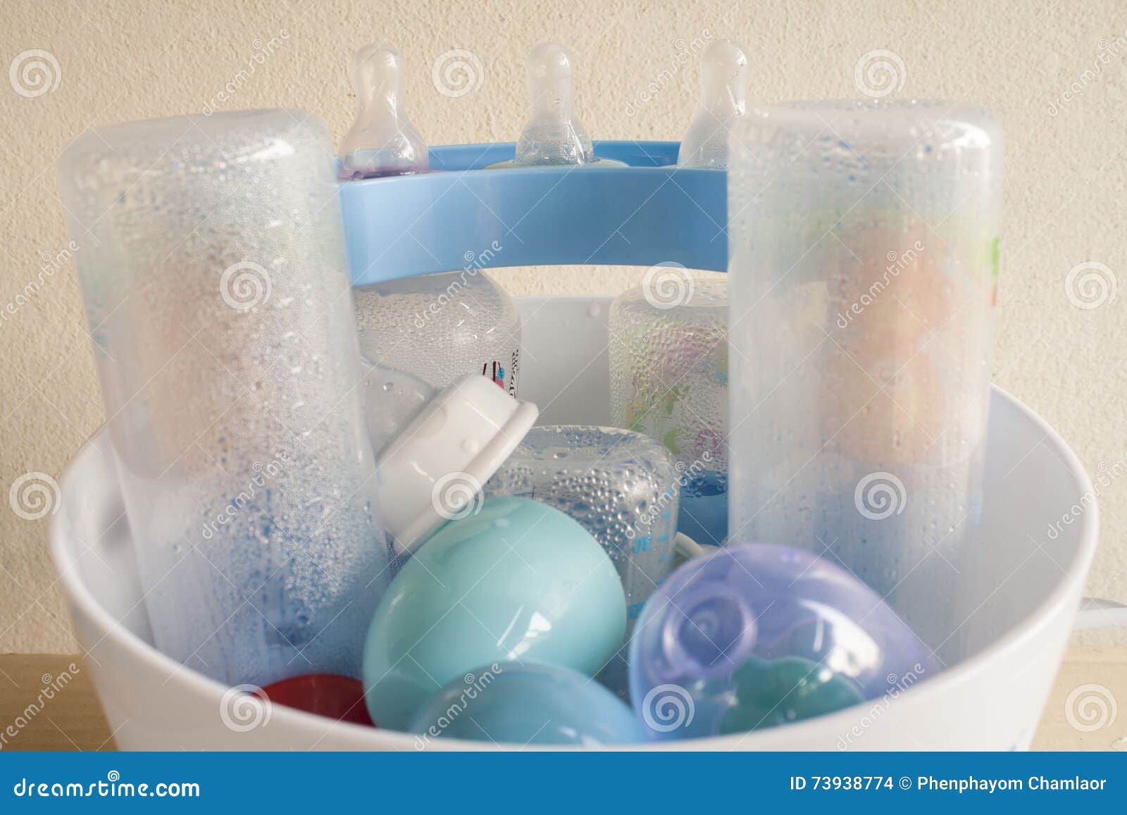 Baby Bottles it Was Clear that a Disinfectant Stock Photo Image of
