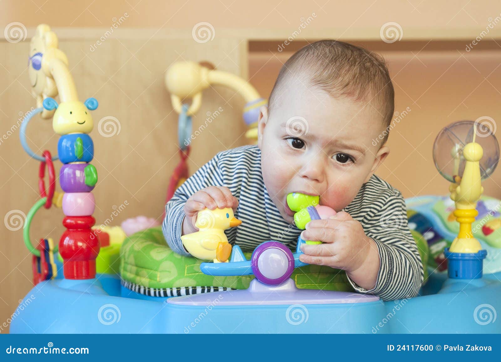 baby in bouncer