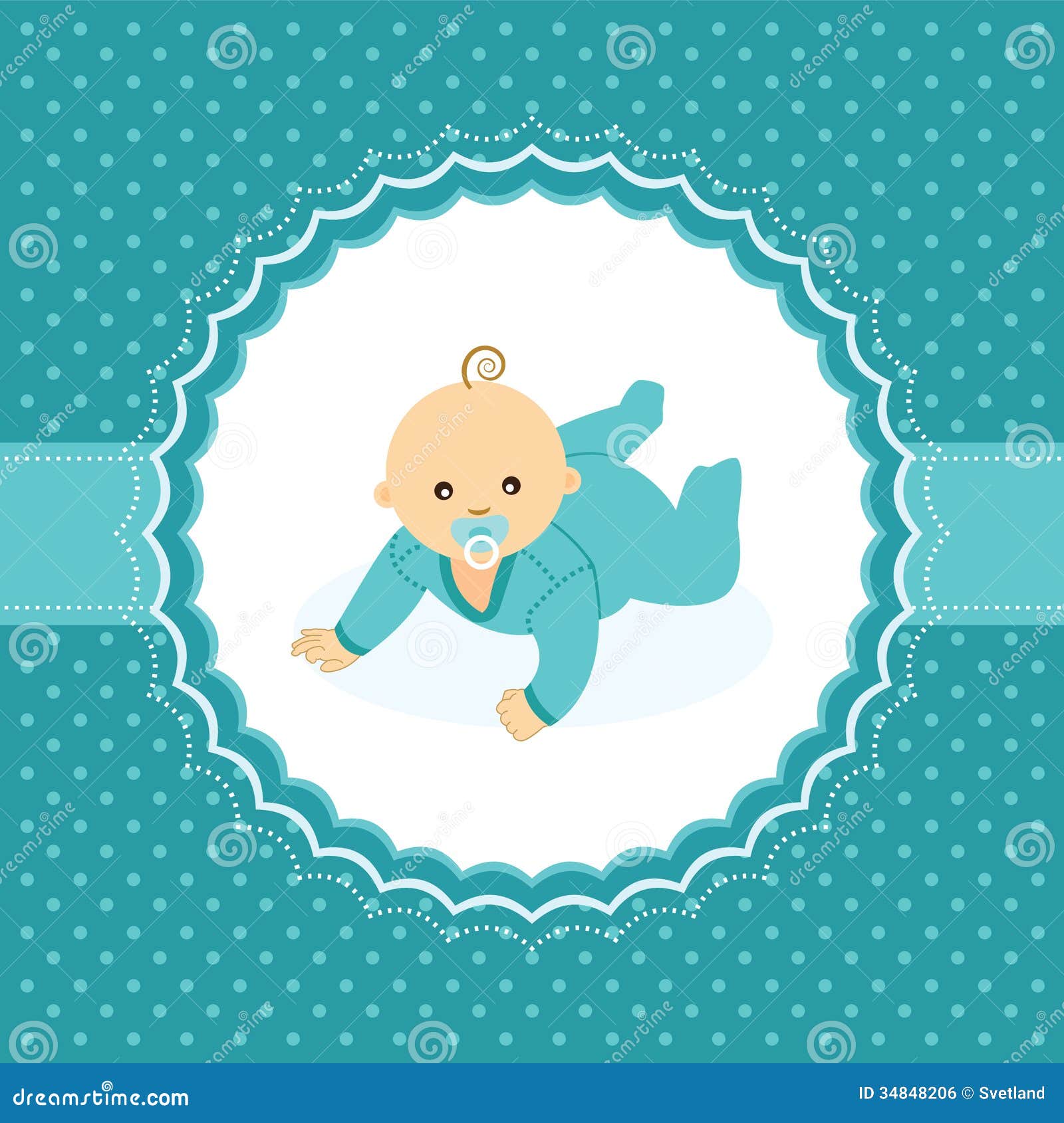 Baby Boy Announcement Card. Stock Vector Illustration of celebration