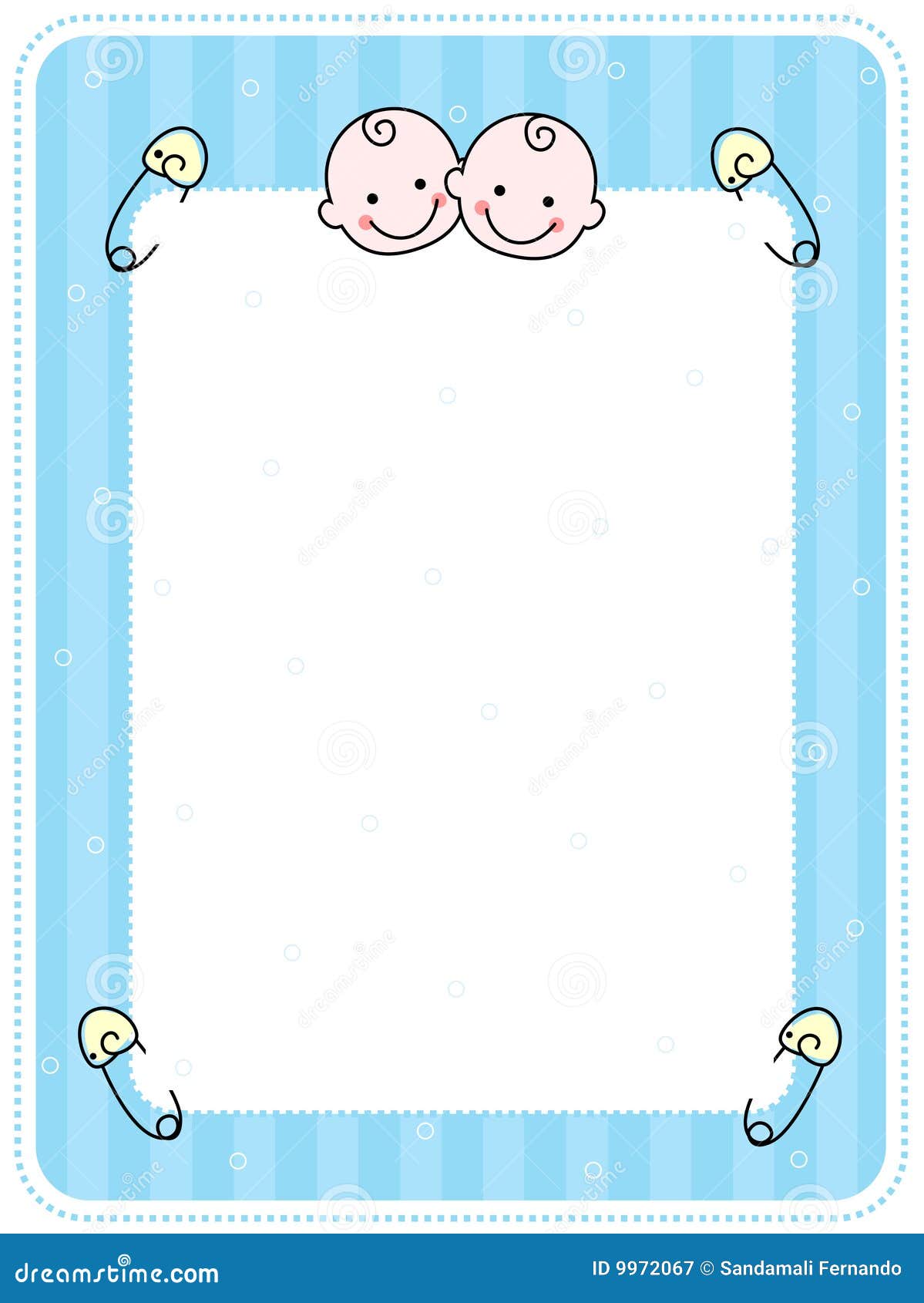 Baby Boy Arrival Card / Background Stock Vector 