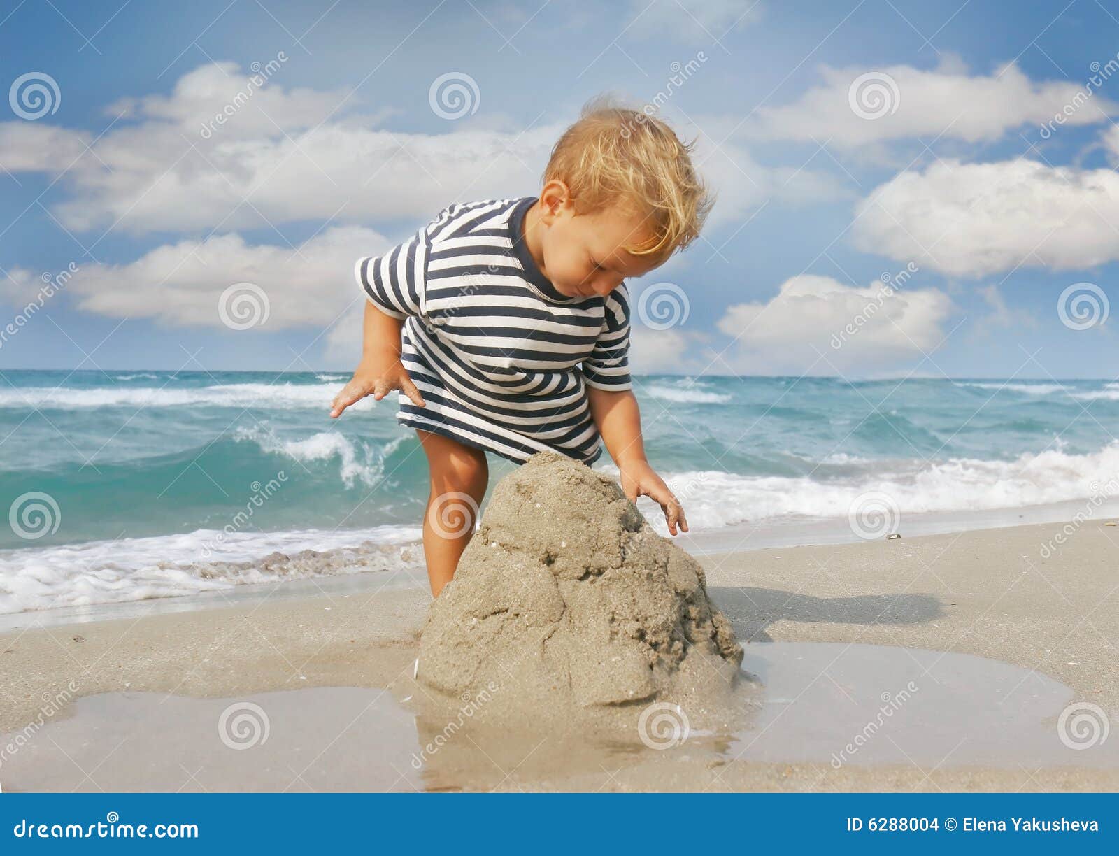 Baby boy on beach stock photo. Image of infant, portrait 6288004