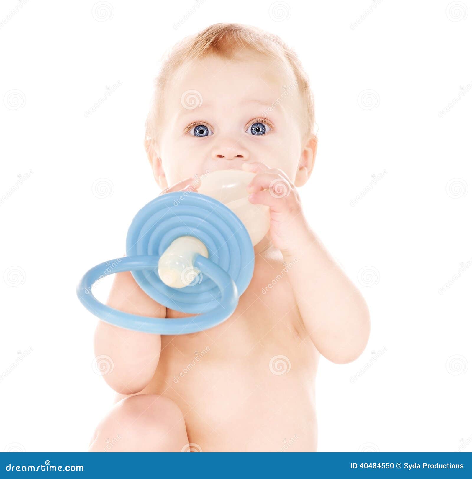 Baby boy with big pacifier stock photo. Image of clean 40484550