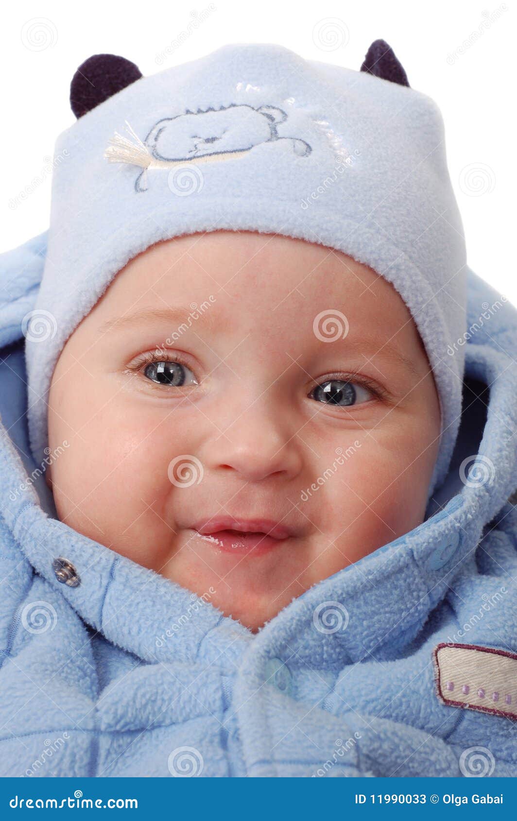 Baby boy in blue clothes stock image. Image of studio - 11990033