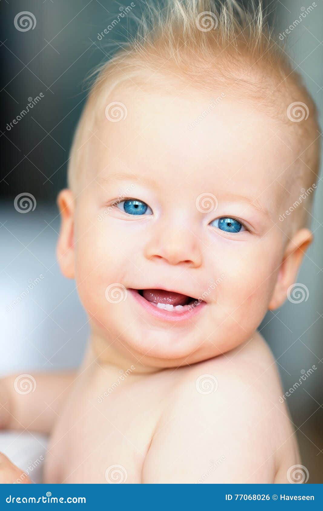 Baby boy with blue eyes stock photo. Image of indoor 77068026