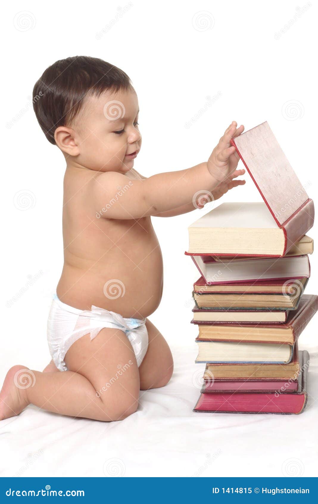 Baby Boy and Books stock image. Image of beautiful, books 1414815