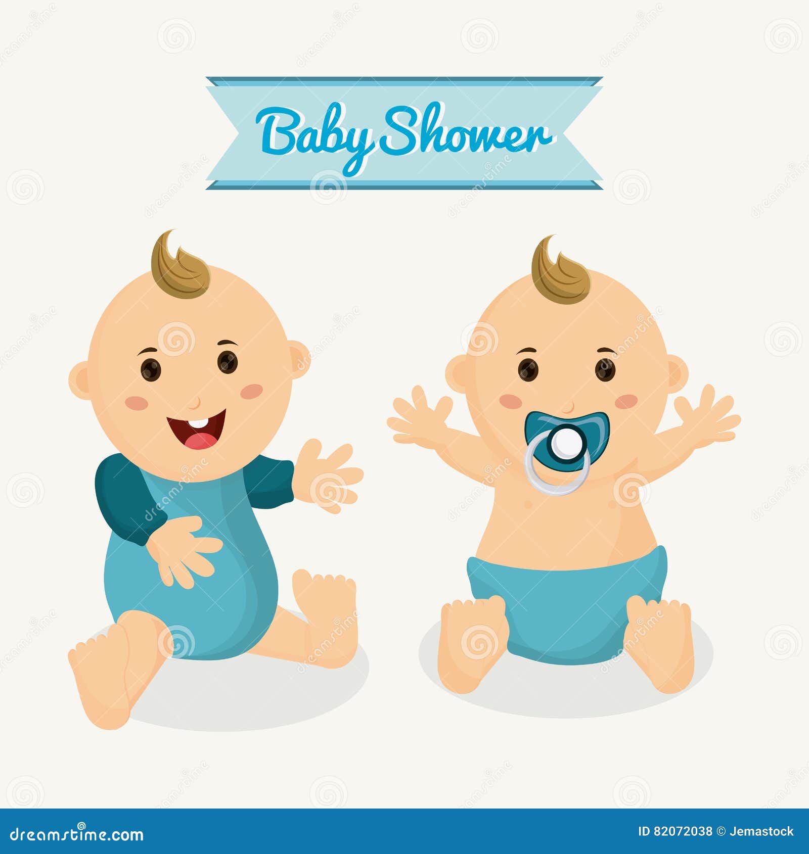 Baby Boy Cartoon of Baby Shower Concept Stock Vector - Illustration of ...