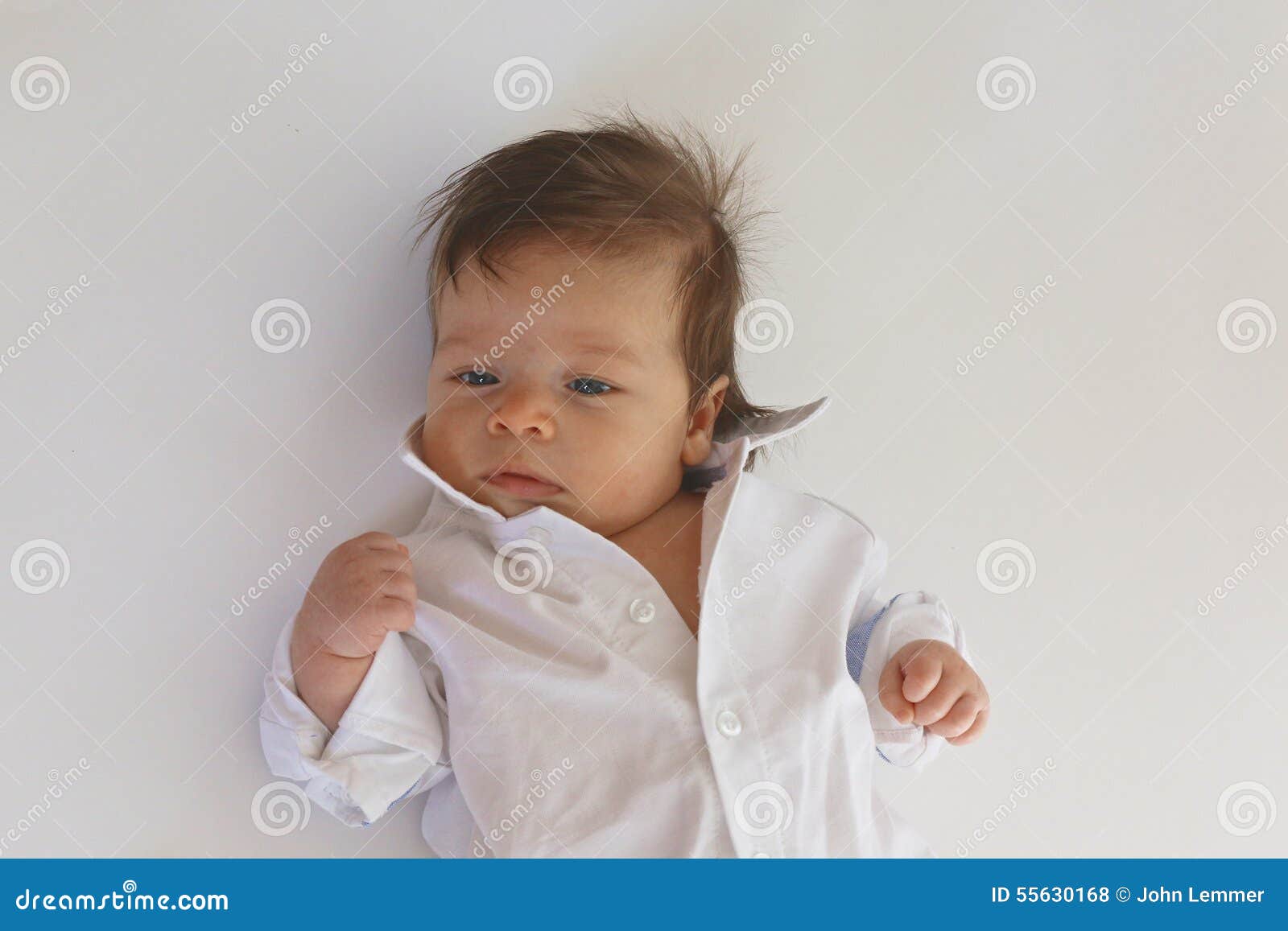 Baby Boy with Collared Shirt Stock Photo Image of emotion, infant