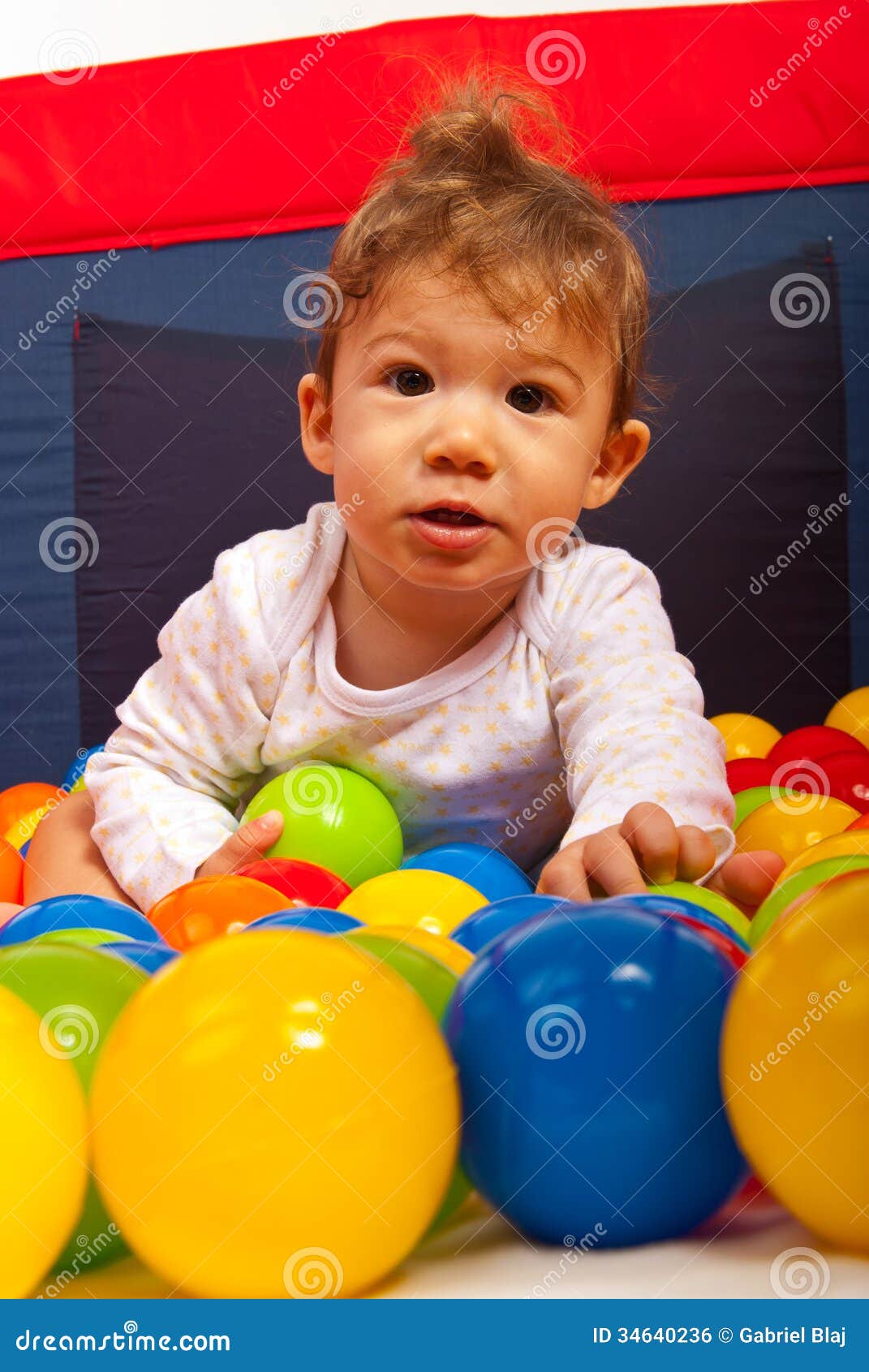 Baby Boy with Colorful Balls Stock Photo Image of plastic, beauty
