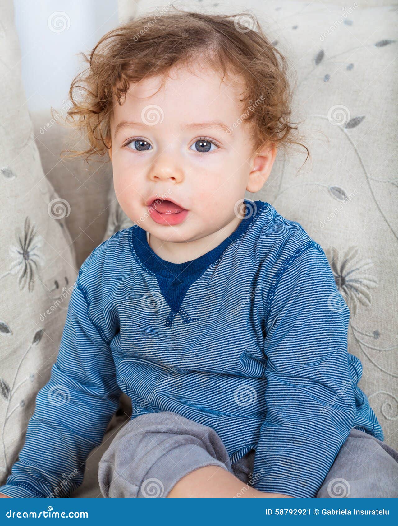baby boy with curly hair stock image. image of infant - 58792921