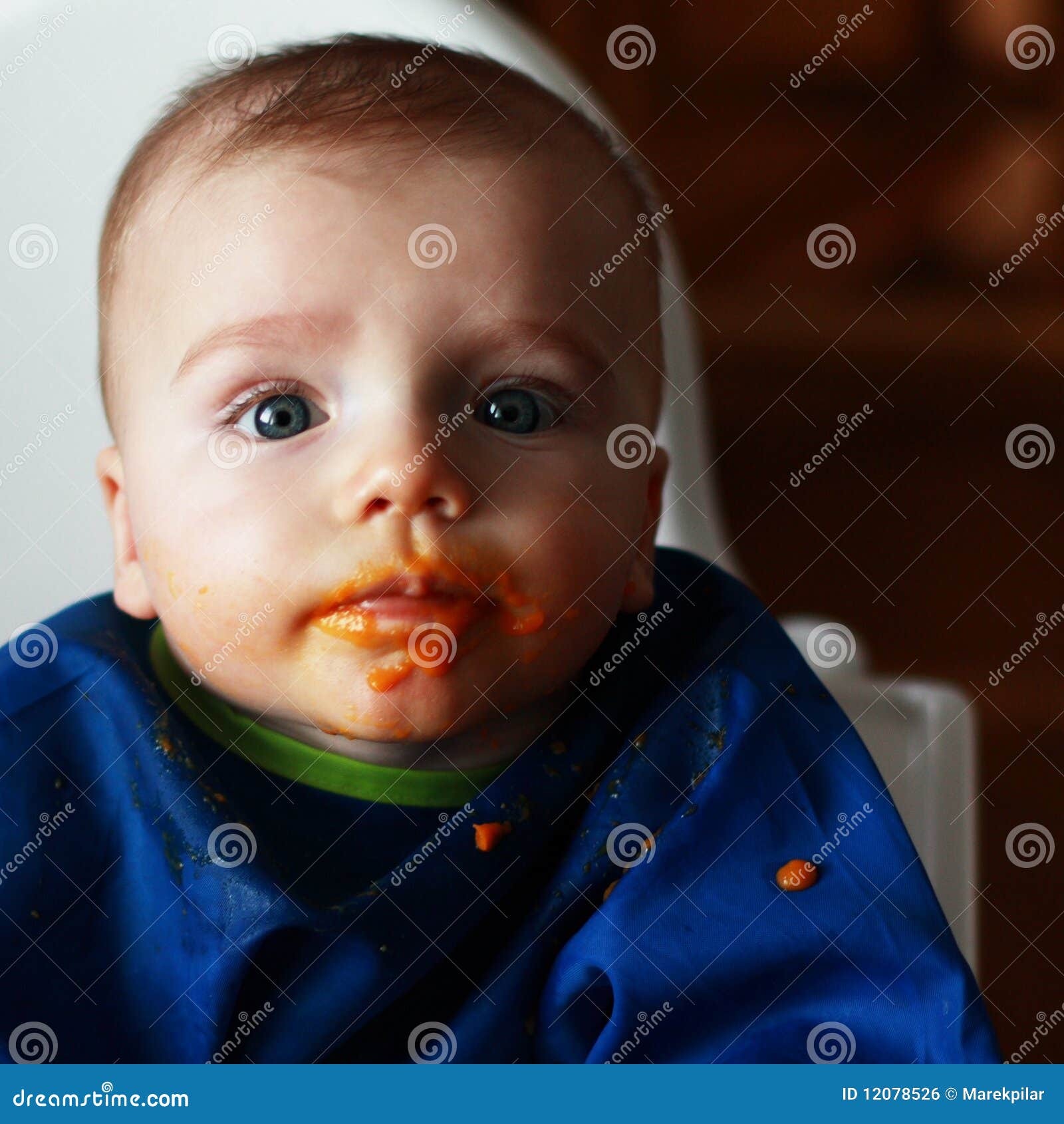 Baby boy eating stock photo. Image of mess, hand, child 12078526