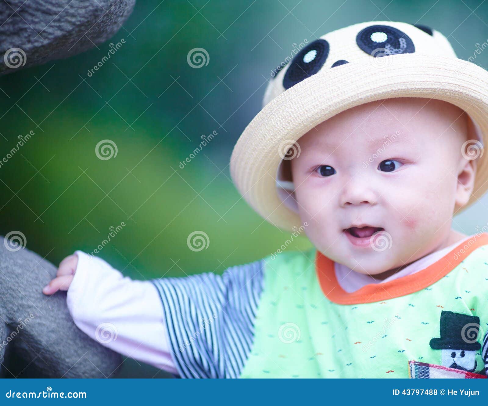 Baby Boy in Funny Panda Hat Stock Photo Image of baby, play 43797488