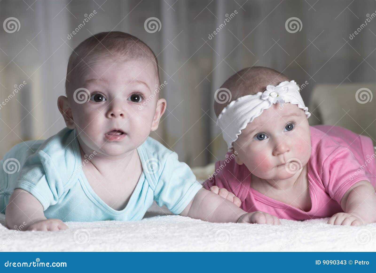 Baby Boy And Girl Stock Image. Image Of Child, People - 9090343