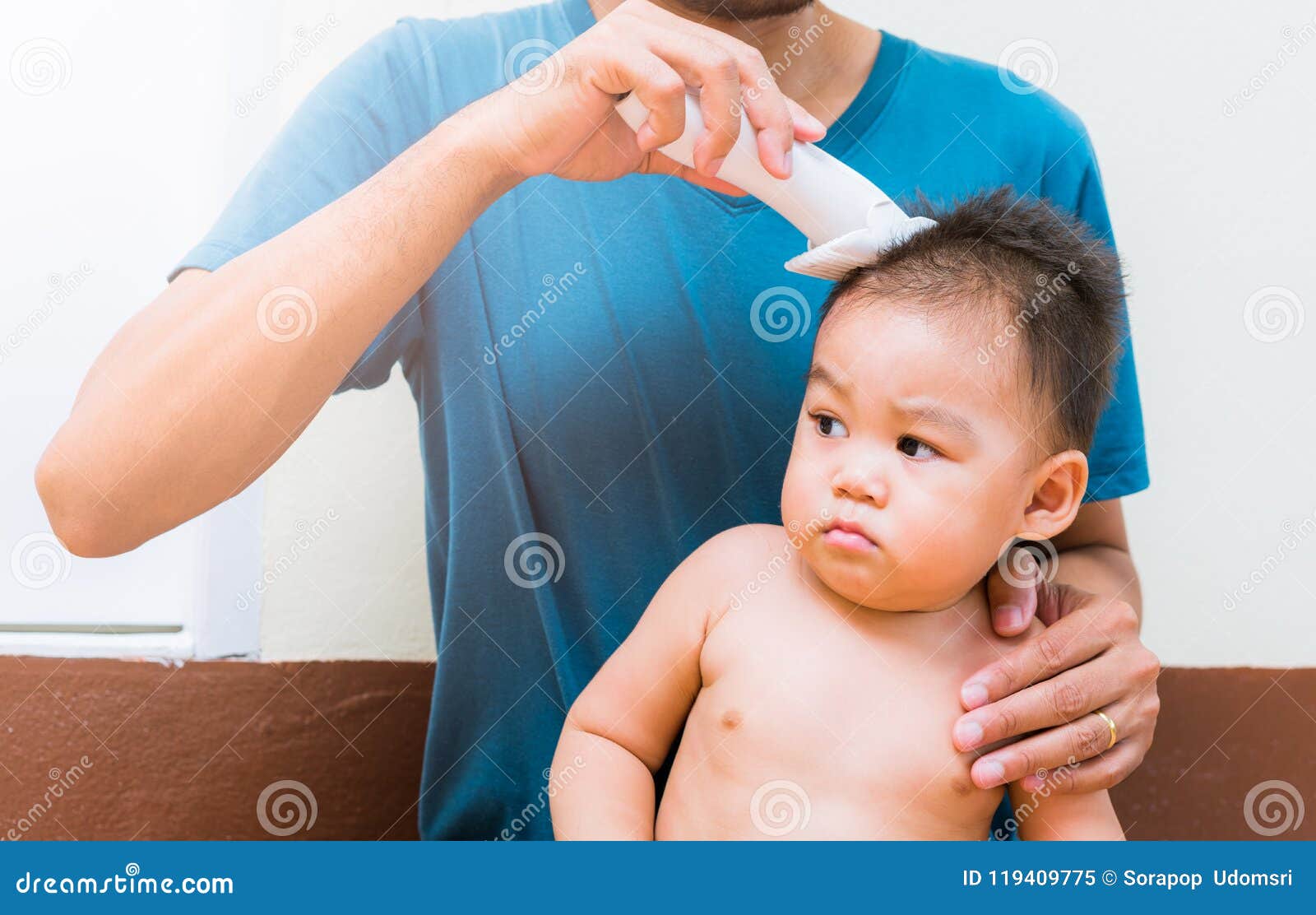 Baby Boy Haircut Hair Stock Image Image Of Care Face 119409775