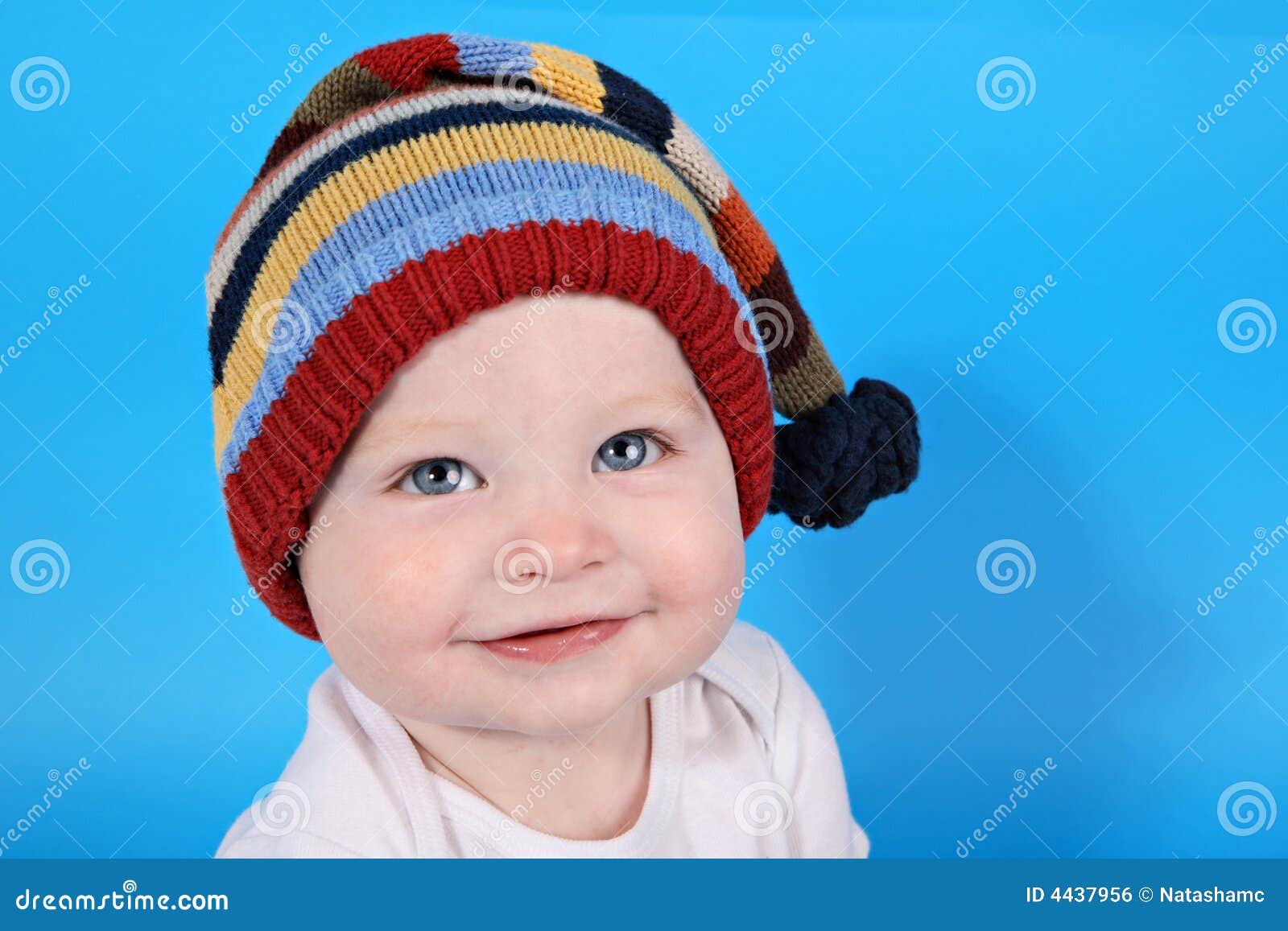 Baby boy with hat stock photo. Image of little, face, adorable - 4437956