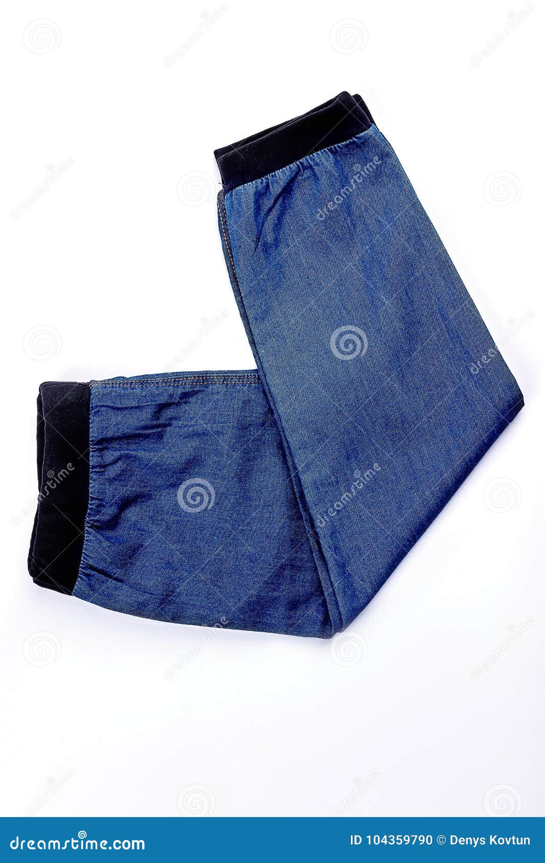 Baby-boy New Folded Jean Trousers. Stock Photo - Image of breeches ...