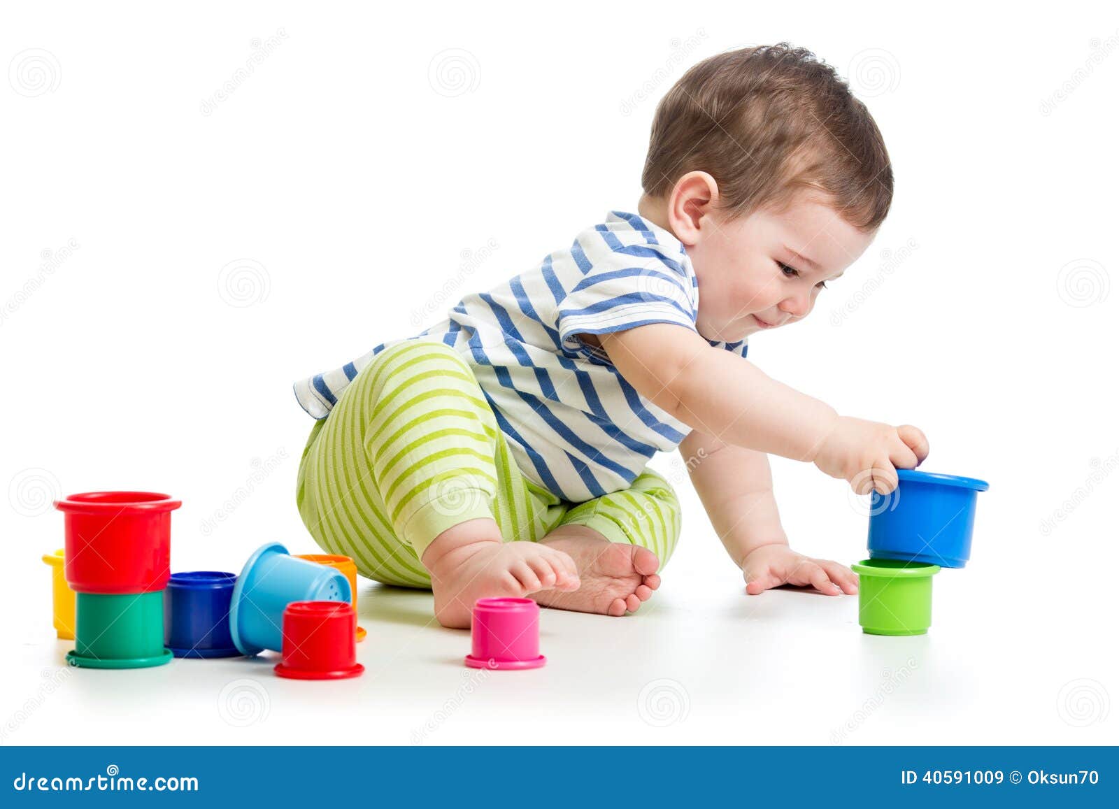 Baby Boy Playing with Colour Cup Toys Stock Image - Image of lifestyle, plastic: 40591009