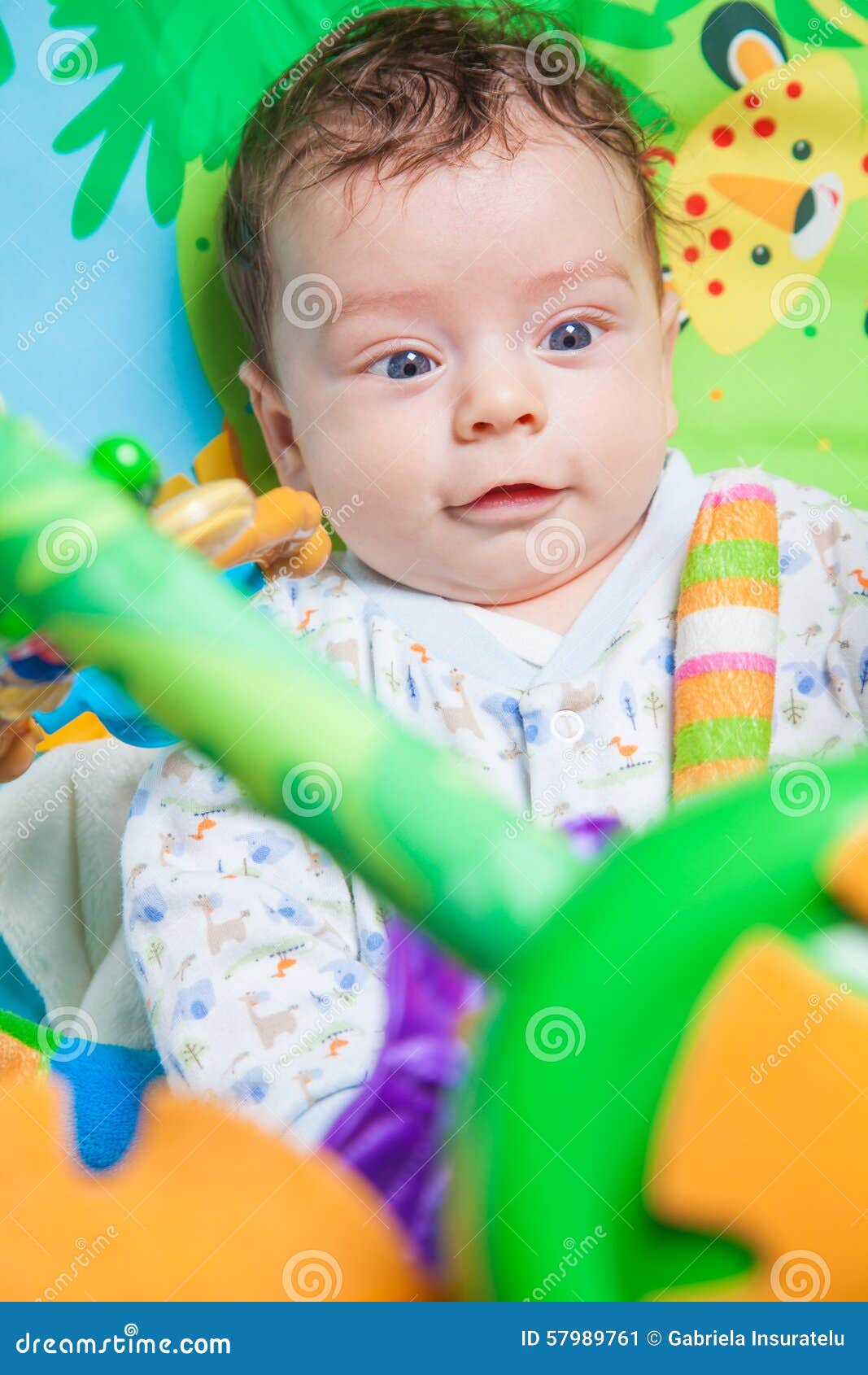 Baby boy on playmat stock image. Image of relaxation 57989761