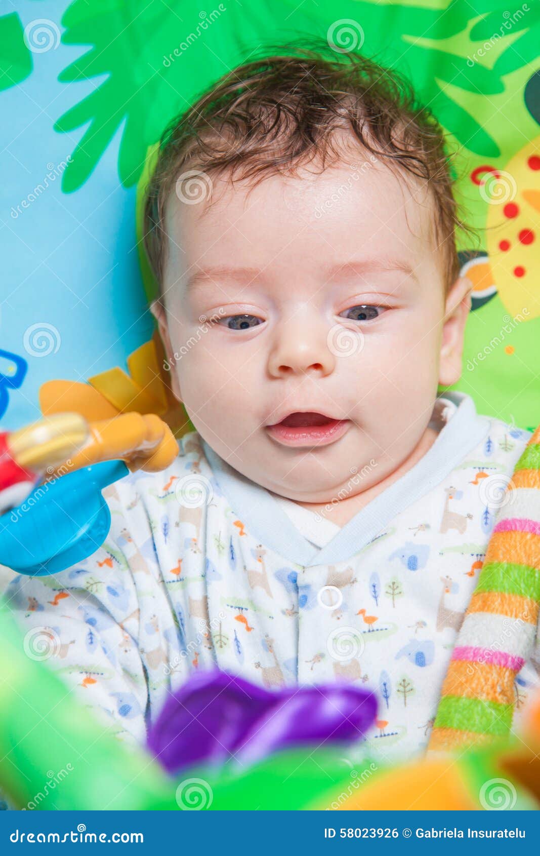 Baby boy on playmat stock photo. Image of youth, adorable 58023926