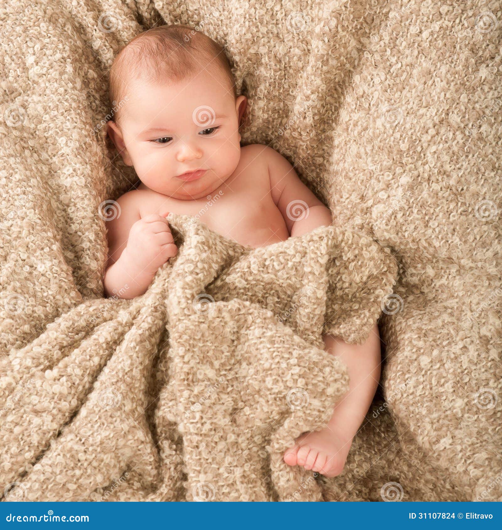 Baby on the blanket stock photo. Image of care, newborn 31107824