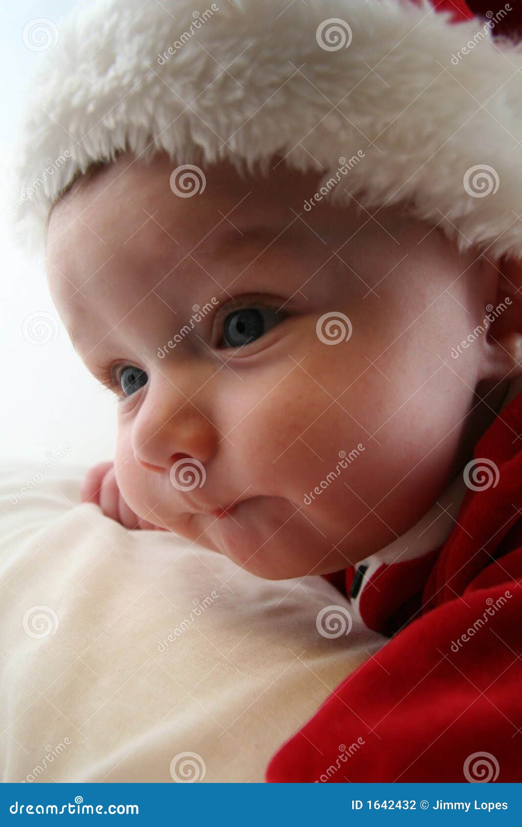 Baby Boy in Santa Claus Outfit Stock Photo Image of holiday, serious